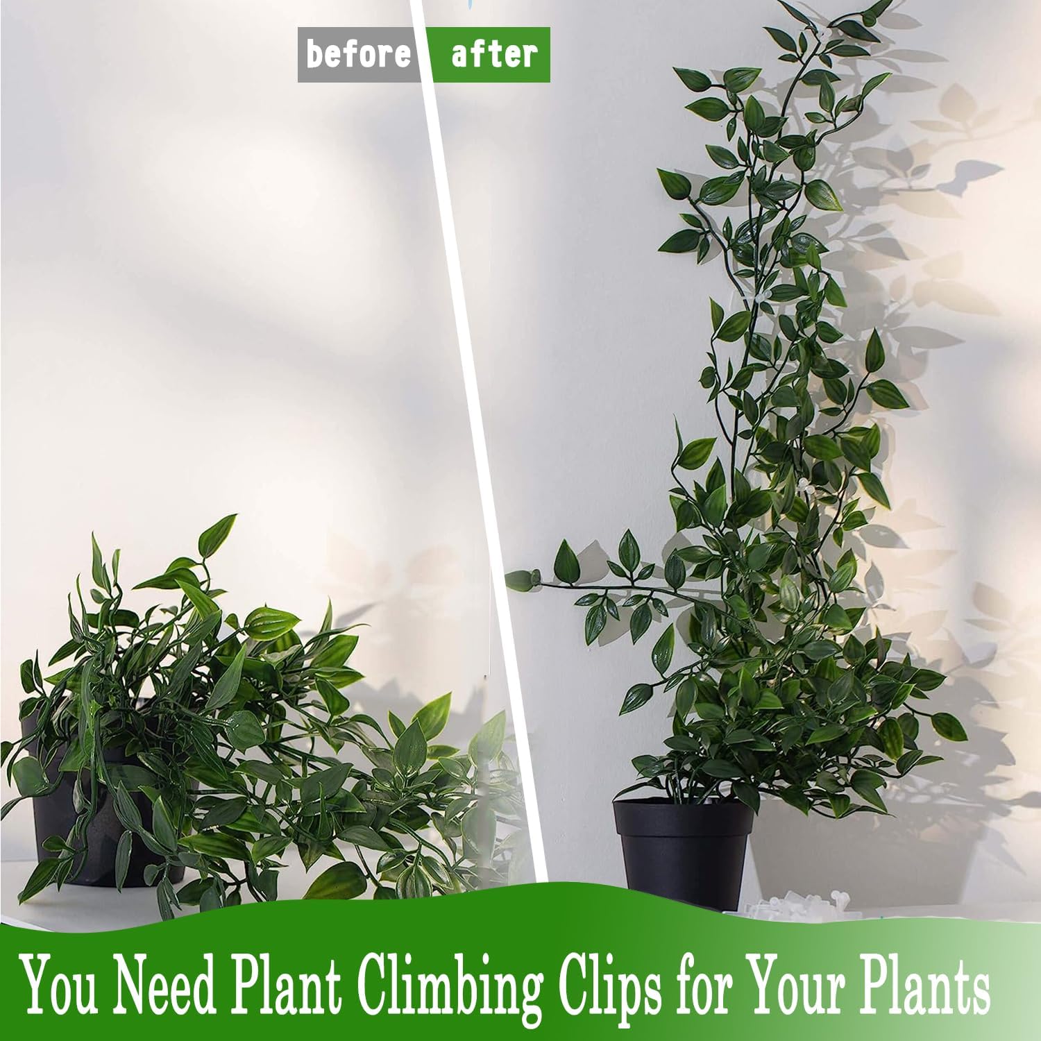 100 clips de pared para trepar plantas, fijador de plantas, enredaderas invisibles, clips de fijación autoadhesivos, tracción de enredaderas de