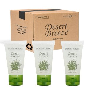 Desert Breeze Gel de baño, artículos de tocador de hotel tamaño viaje, tapa abatible de 1 oz (caja de 20) Desert Breeze Gel de baño, artículos de tocador de hotel tamaño viaje, tapa abatible de 1 oz (caja de 20)