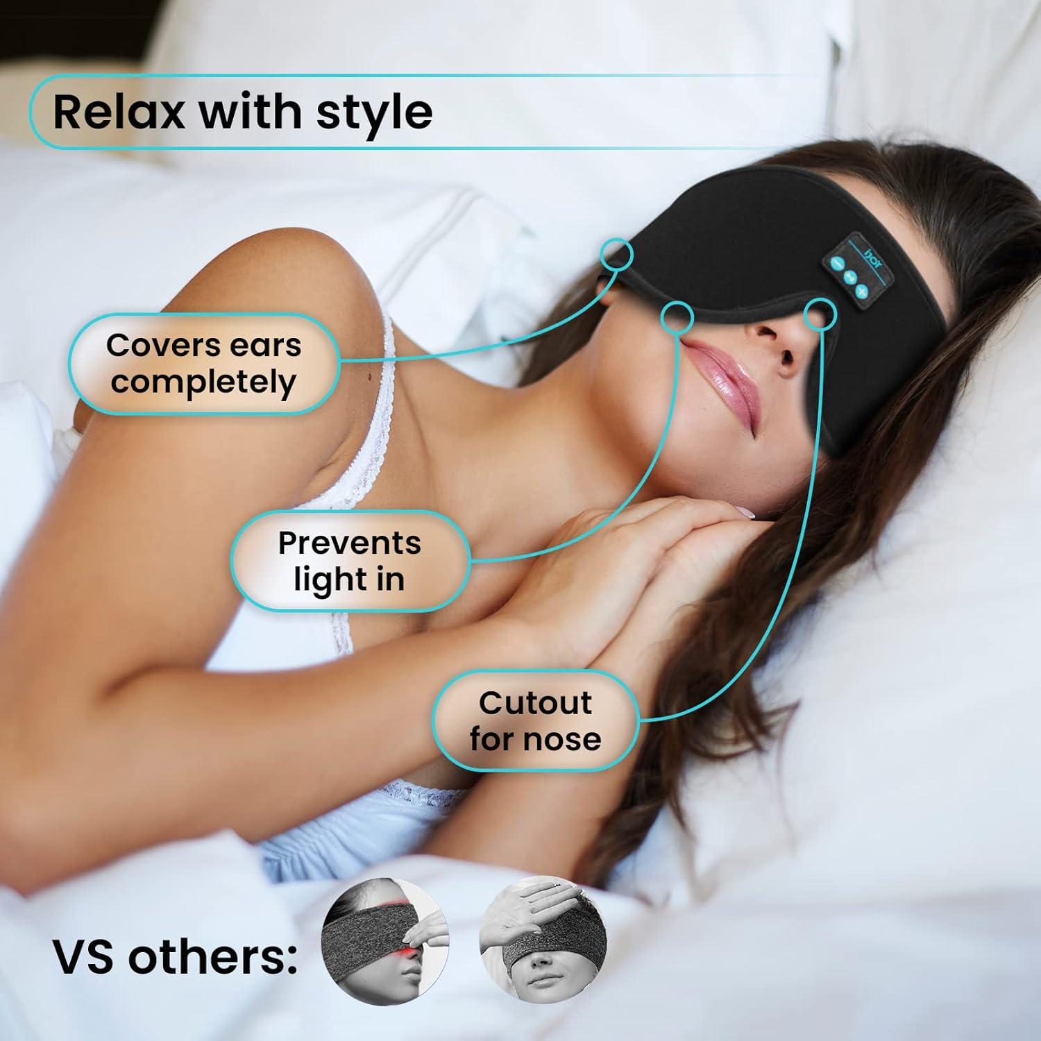 iJoy Audífonos para dormir con Bluetooth con controles integrados y altavoces suaves, regalos tecnológicos acogedores para hombres, mujeres, niños,