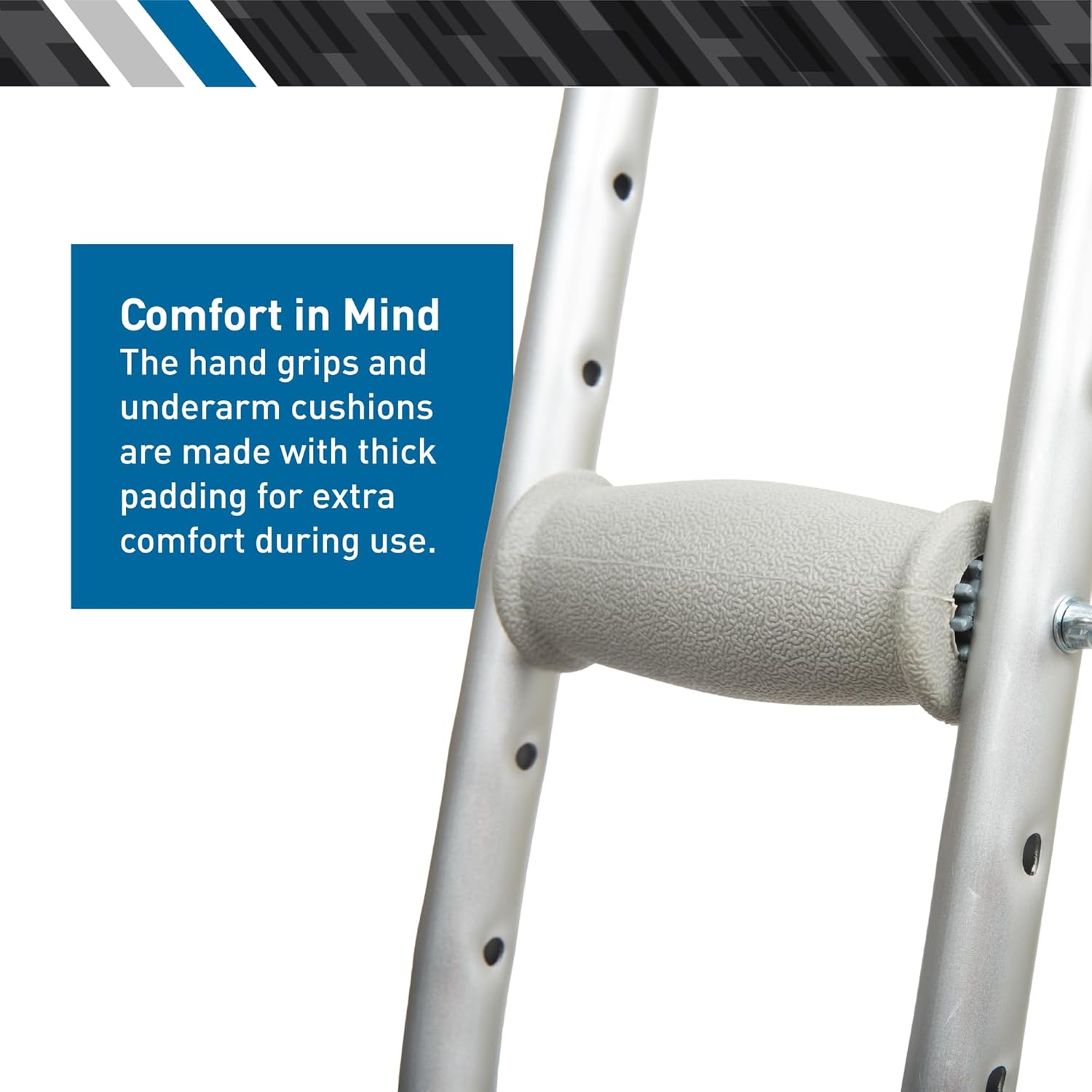 BodyMed Muletas de aluminio, para adultos, medianas, de 5 pies 2 pulgadas a 5 pies 10 pulgadas, par de muletas ligeras y ajustables en altura,