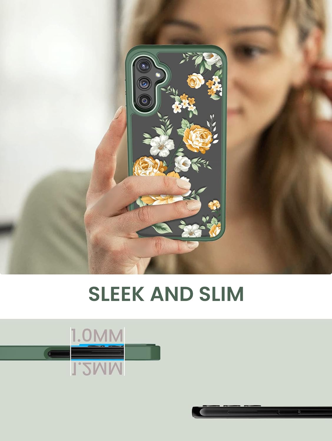 Funda para Samsung Galaxy A14 5G con protector de pantalla de vidrio templado 2 unidades, protección de grado militar TPU suave y policarbonato