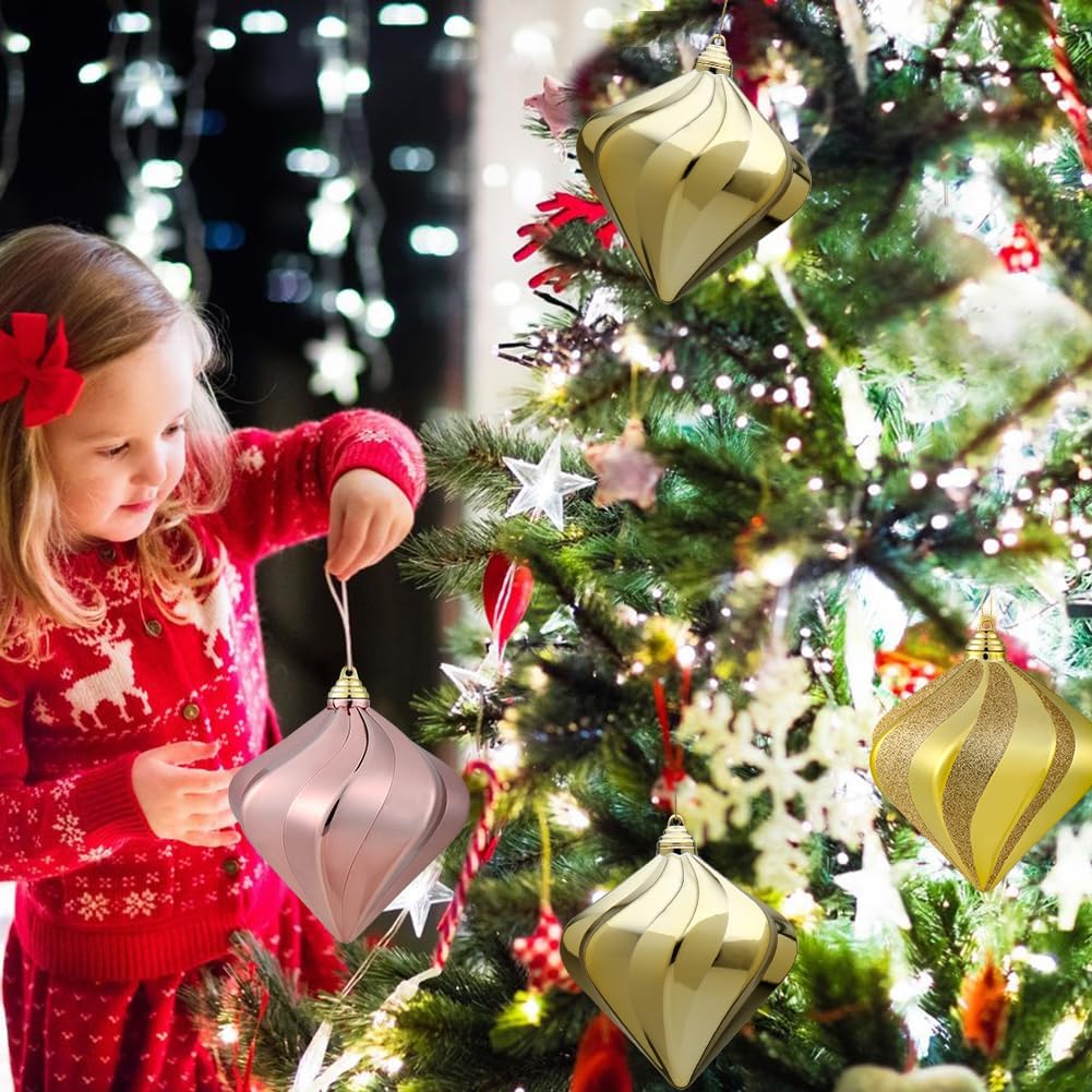 2 adornos de bolas de Navidad grandes de 6.7 pulgadas, adornos de diamantes inastillables, decoración de árbol de Navidad, adornos grandes de