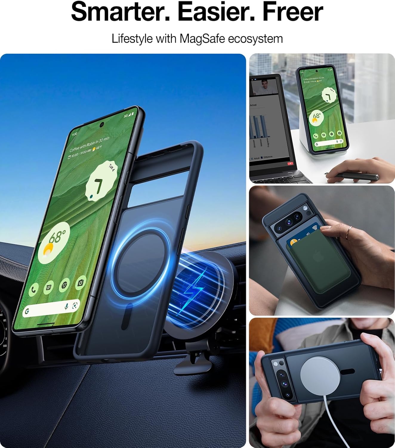 TORRAS Magnetic Guardian – Funda para Google Pixel 8 Pro con Magsafe probada en caídas de grado militar, funda protectora translúcida para Google
