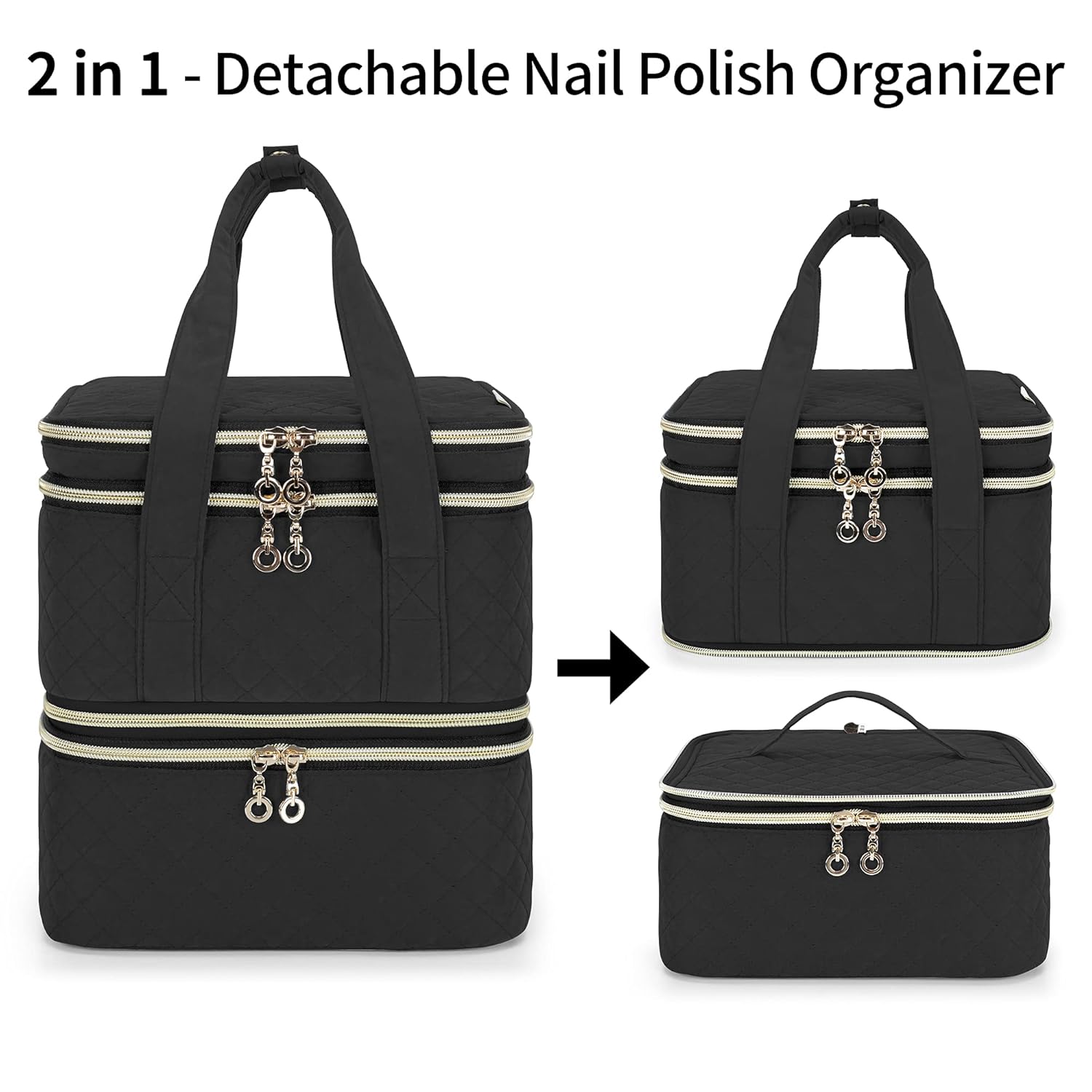Yarwo Estuche organizador de esmalte de uñas con capacidad para 72 botellas (0.5 fl oz0.5 onzas líquidas), bolsa de almacenamiento de esmalte de