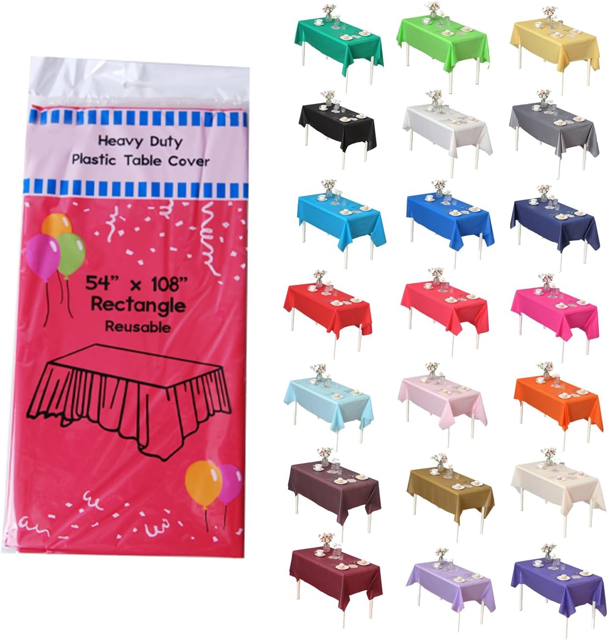 Evershine – Mantel de plástico resistente (reutilizable, 12 unidades)