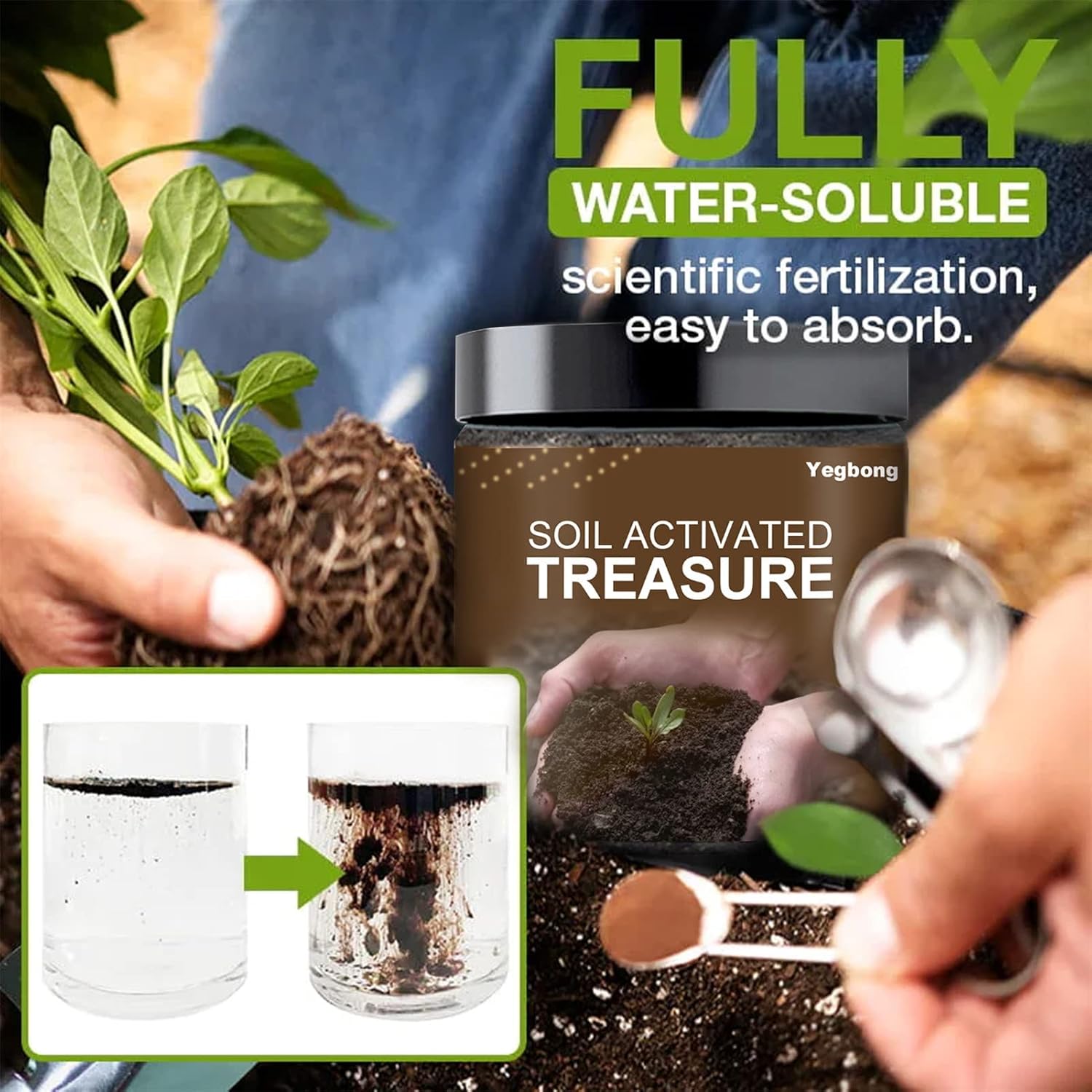 Tesoro activado por el suelo, mezcla para macetas de activación de suelo, suplemento vegetal para etapas, mezcla para macetas de activación de suelo