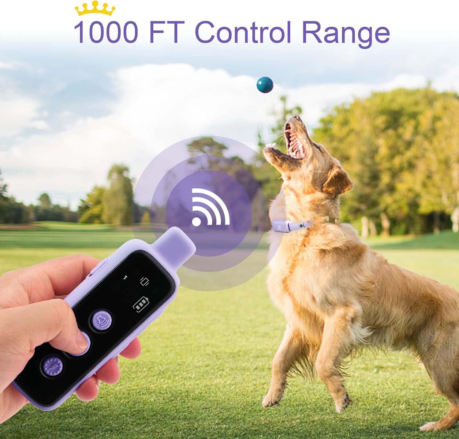 Bousnic Collar de choque para perros para 2 perros  (8-120 libras) impermeable recargable collar eléctrico de entrenamiento para perros con control