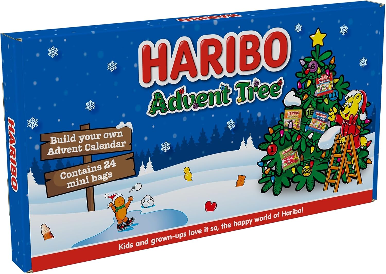 HARIBO Calendario de Adviento de dulces de árbol de Navidad, 13.55 oz