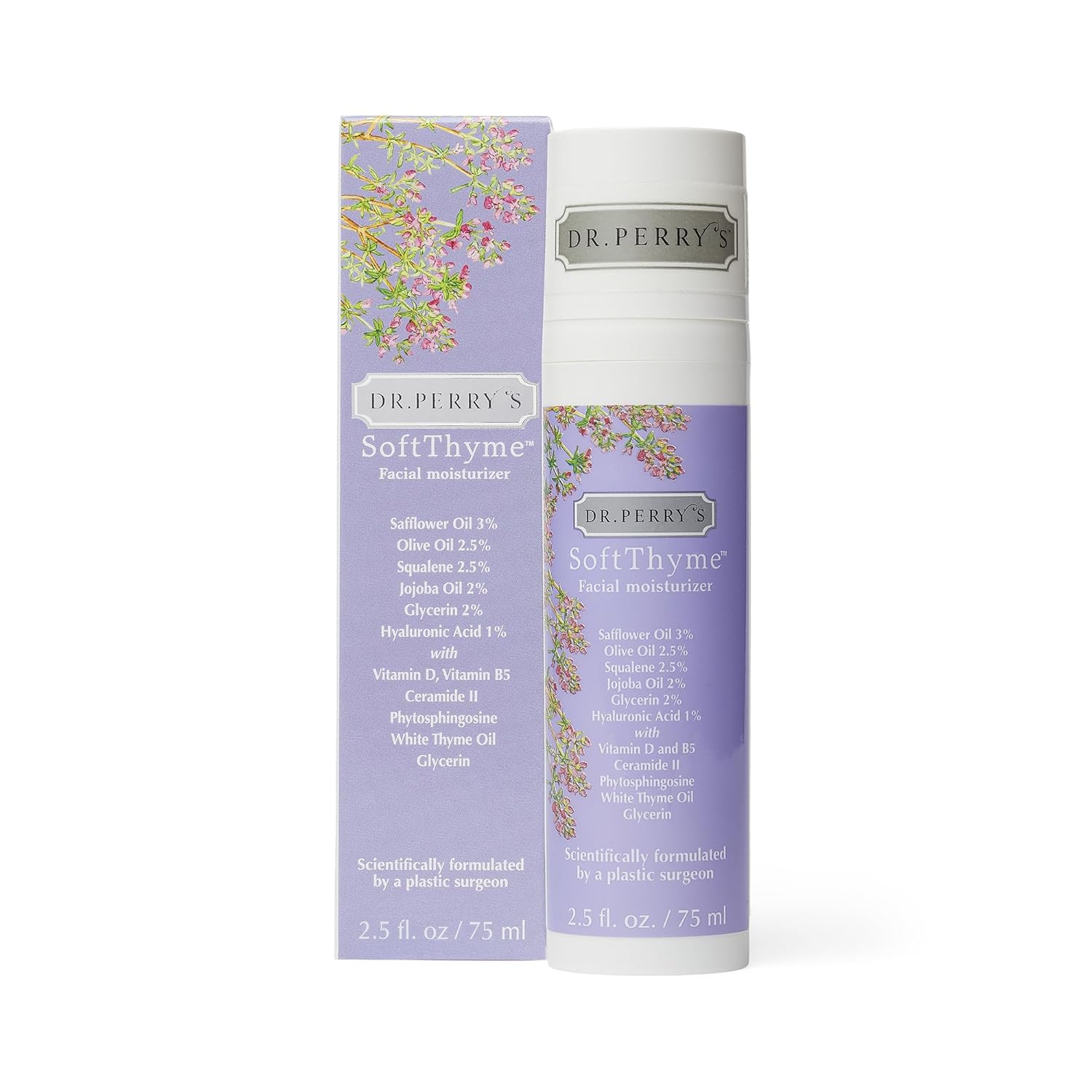 Dr. Perry’s SoftThyme – Hidratante facial con aceites naturales y ceramidas, 2.5 onzas líquidas