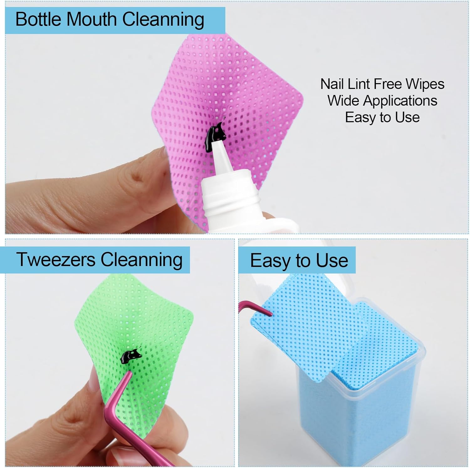 1000 almohadillas de algodón para uñas, súper absorbentes, suaves, no tejidas, pegamento para pestañas, deshumidificador de esmalte de uñas para