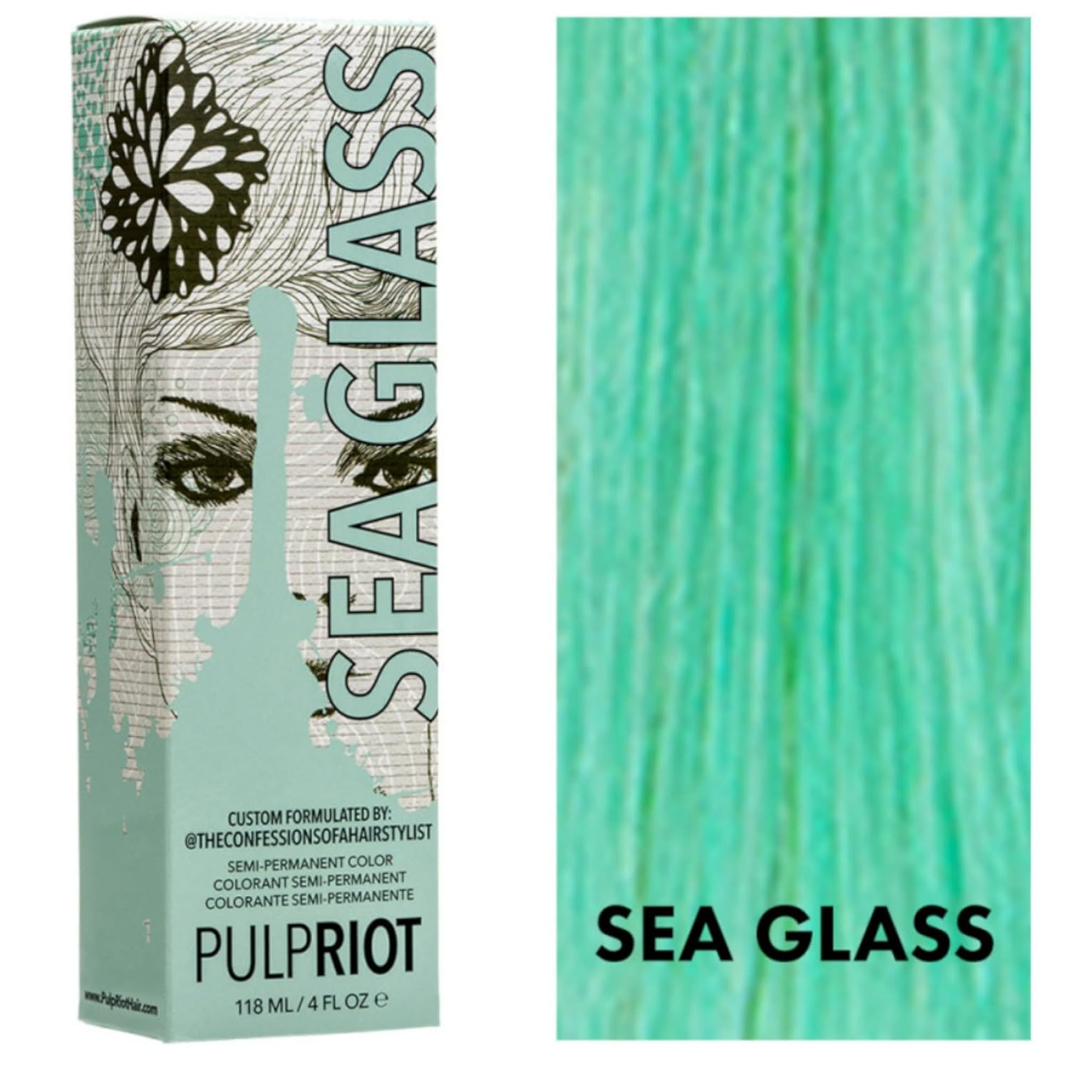 Pulp Riot – Tinte semipermanente para el cabello, 4 onzas, Seaglass