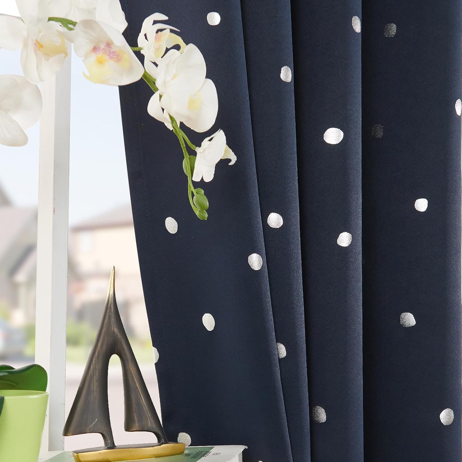 jinchan Cortinas opacas para dormitorio de niños, con aislamiento térmico para oscurecer la habitación, con ojales en la parte superior, cortinas de