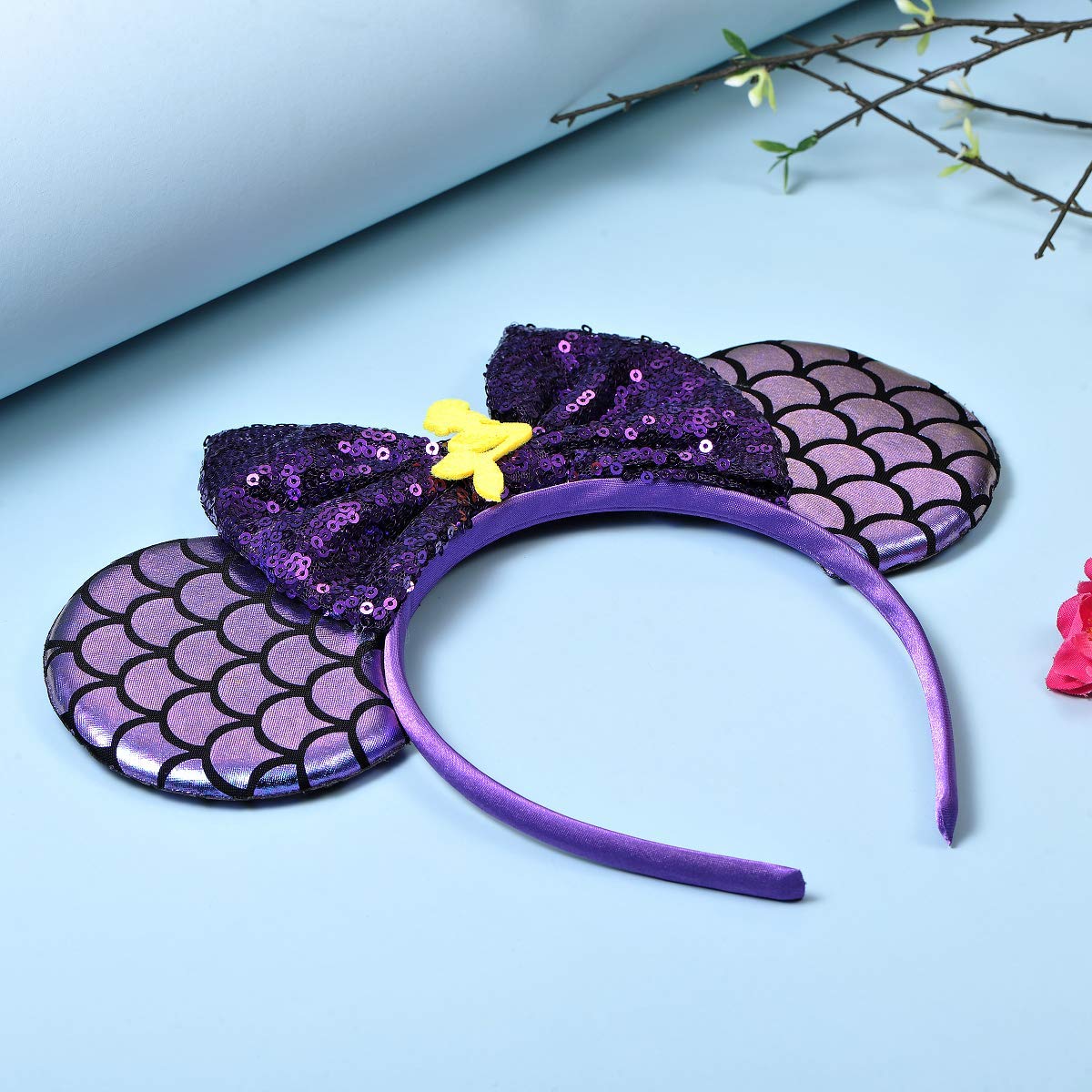 FANYITY – Orejas de ratón, diadema con orejas de ratón y lentejuelas para niños, niñas y mujeres, disfraz de princesa, Cosplay, decoración para
