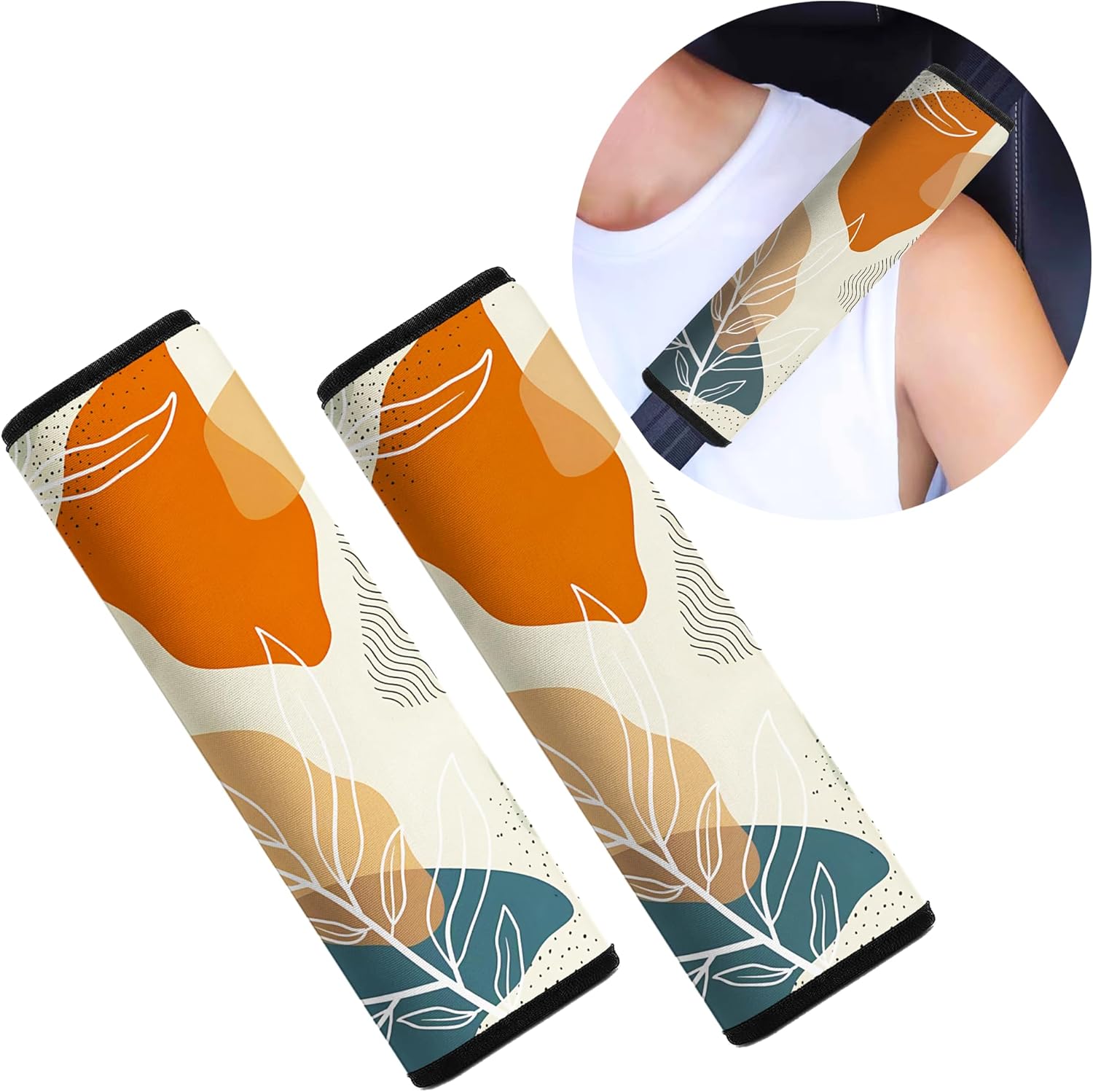 Funda para cinturón de seguridad de automóvil, paquete de 2 almohadillas suaves para cinturón de seguridad de automóvil para adultos y niños,