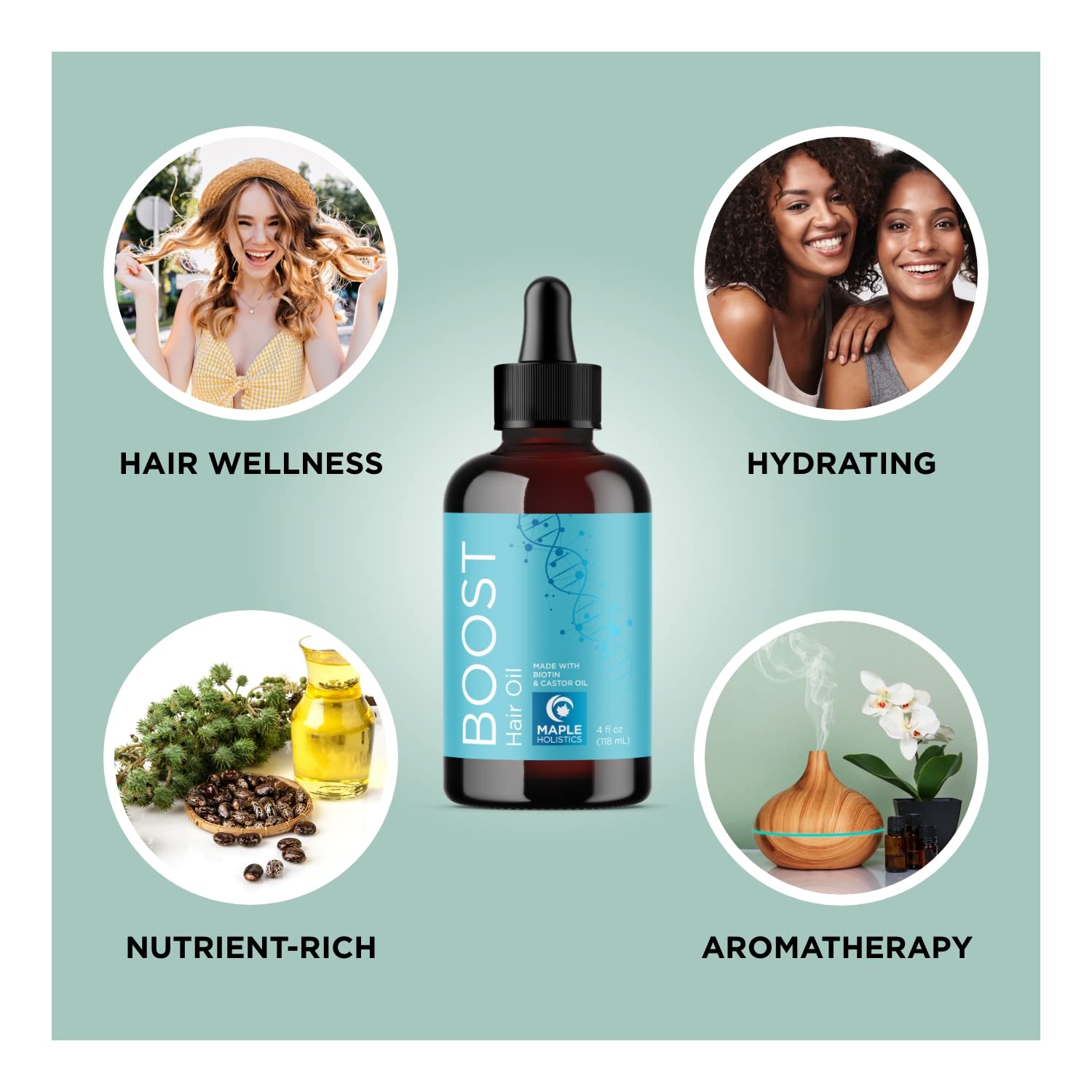 Champú de biotina vegana y aceite de biotina para el cabello, champú grande para engrosar el cabello y suero de biotina para el crecimiento del