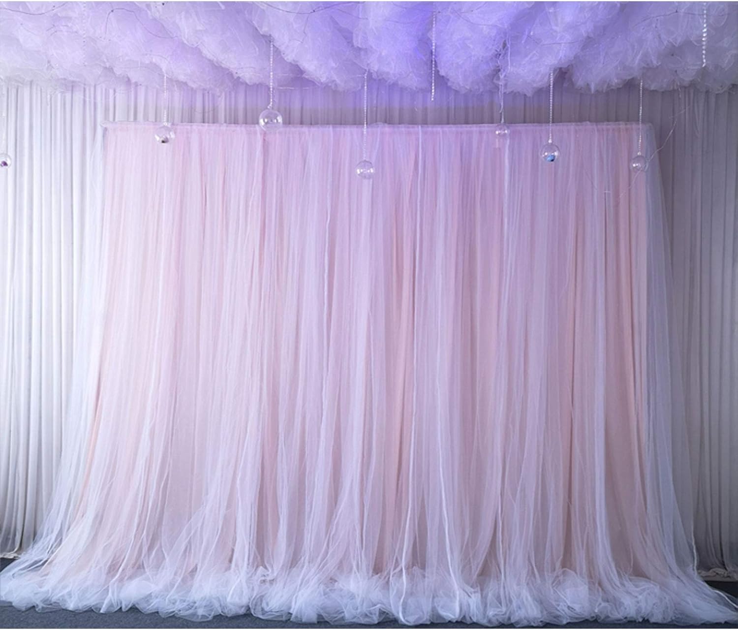 Soporte de telón de fondo de 10 x 20 pies resistente con base, kit de tubo de fondo de boda plateado, soporte cuadrado de arco de globos de metal,