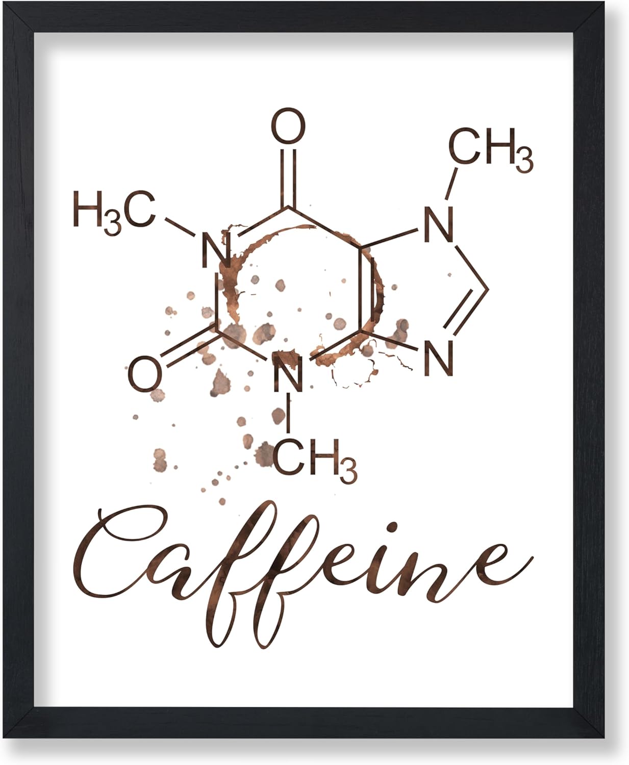 Poster Master Póster de cafeína, impresión de café, arte de moléculas de cafeína, regalo para hombres, mujeres, amantes del café y baristas,