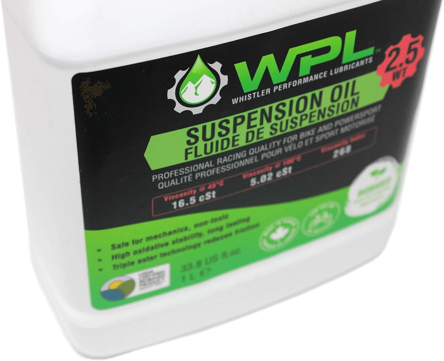 WPL Aceite de suspensión de bicicleta de alto rendimiento 1L  Aceite de bicicleta premium para amortiguadores y horquillas  Proporciona lubricidad