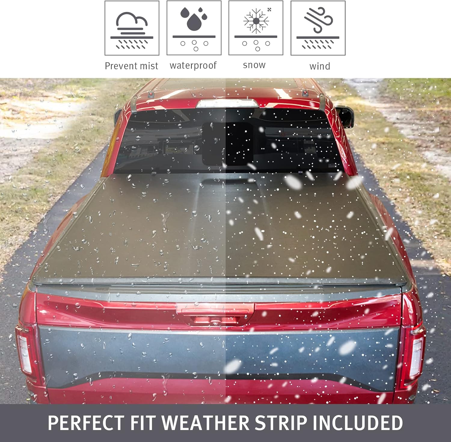 Cubierta enrollable suave para caja de camioneta para Nissan Titan 2017-2024 de 6.7 pies