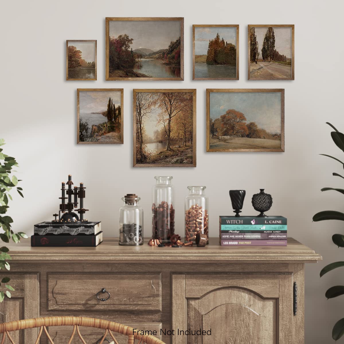 Rustic Large 11×14 Gallery of 6 Farmhouse Wall Art Decor – Boho Art Deco Bathroom – French Country Kitchen Print Posters – Neutral Aesthetic Vintage
