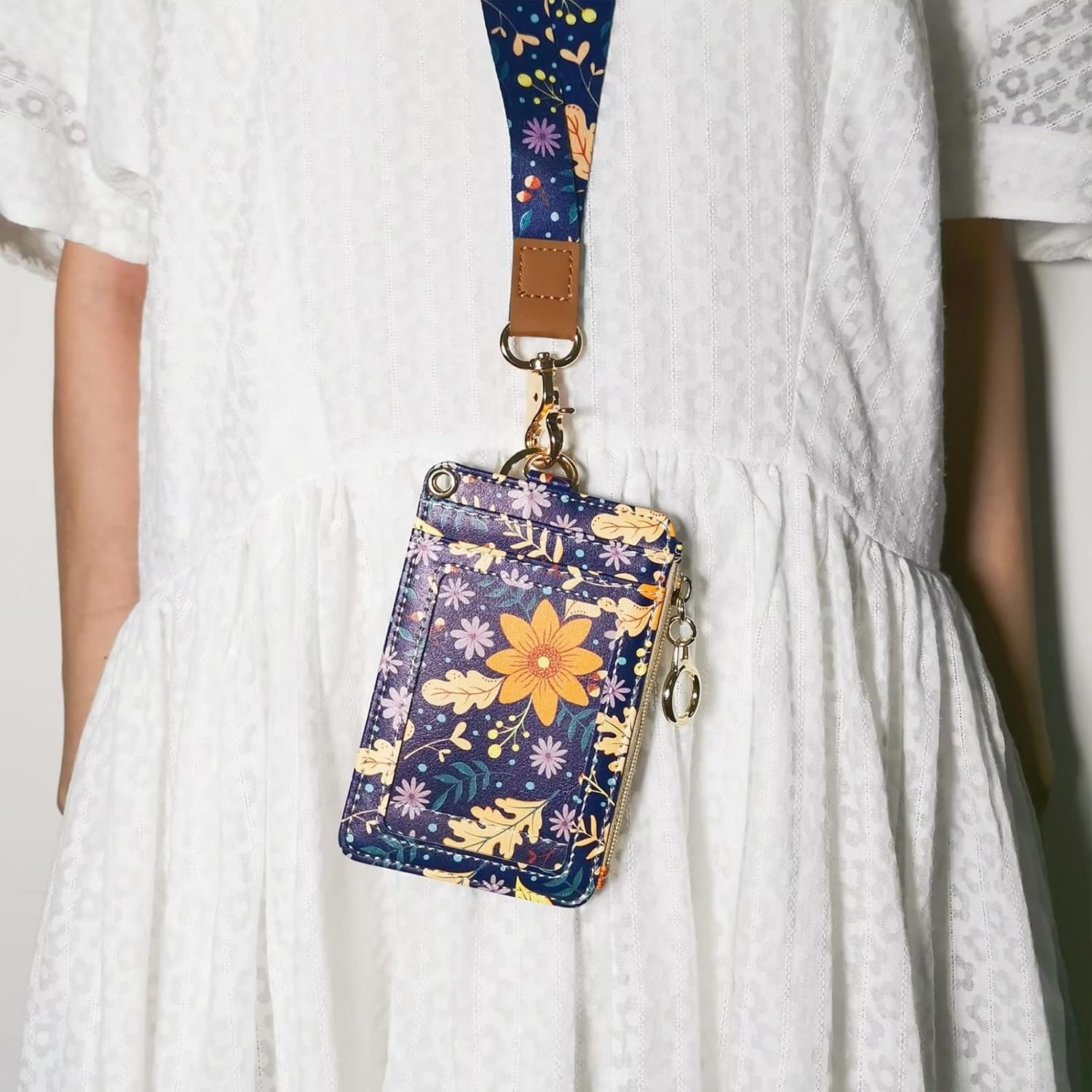 bolimoss Cordón para cartera, cartera con cordón, cordones para insignias de identificación, cordones para insignias de identificación para mujeres,