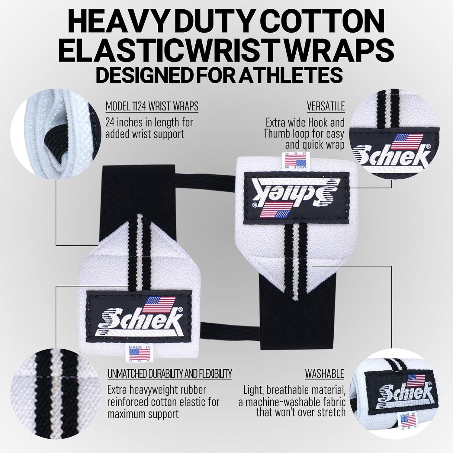 Schiek Sports Heavy Duty Model Wrist Wraps – Wrist Brace for Weight Lifting