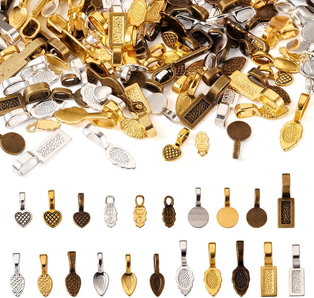 MegaPet – 126 dijes tibetanos para colgar en forma de balas planas para pala, cuchara, ganchos para manualidades, aretes, pulseras, collares,