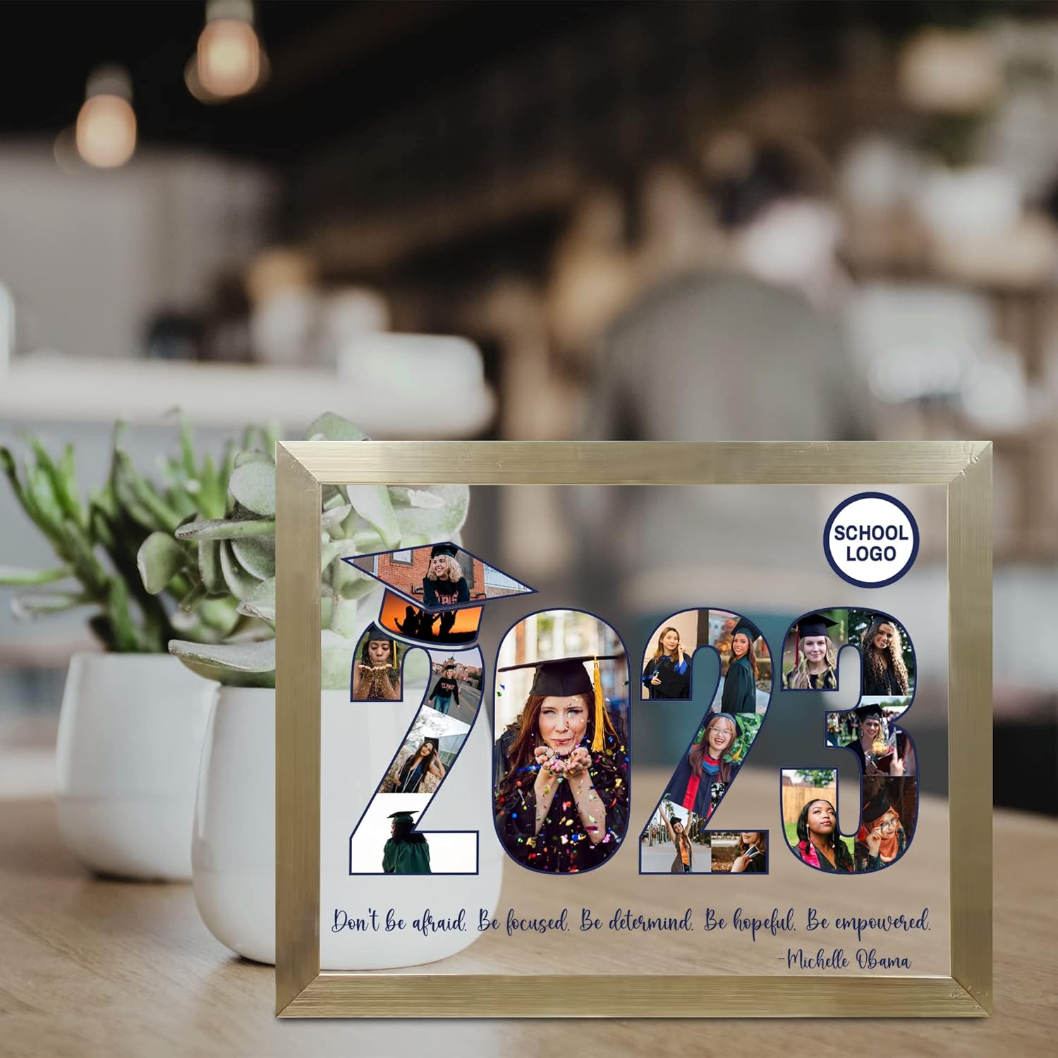 Graduation keepsake- Picture frames- Customized Graduation frame- Gift for grad- Class of 2023- Picture frames for wall- Photo frame (Gold Metallic,