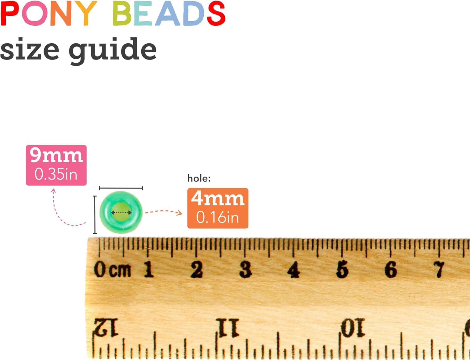 Incraftables Cuentas de pony para hacer pulseras de 0.354 in (32 colores). Kit de cuentas de pony arcoíris grandes para joyas y manualidades de