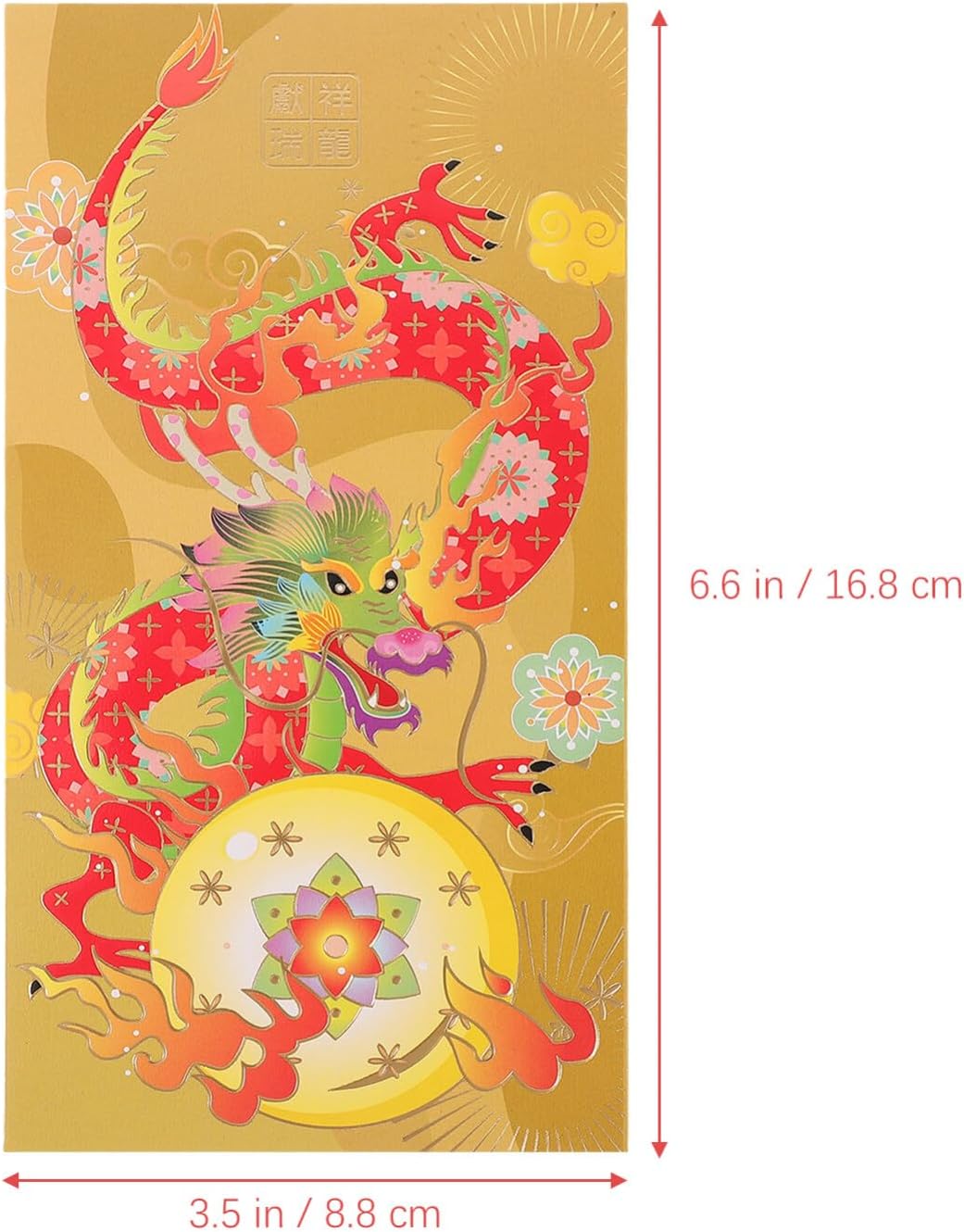 Didiseaon Sobres lindos 2024 rojo Año del Dragón s 6 piezas chino Hong Bao Lai See Money Pocket Lucky Red Paquetes para Festival de Primavera Año