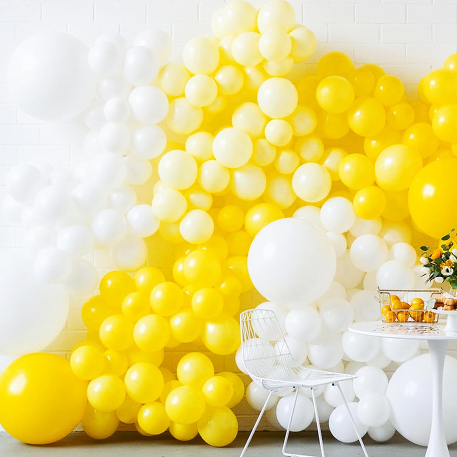 RUBFAC Globos amarillos, 70 globos amarillos de 5 pulgadas y cinta, globos de látex gruesos para cumpleaños, bodas, baby shower, graduación,