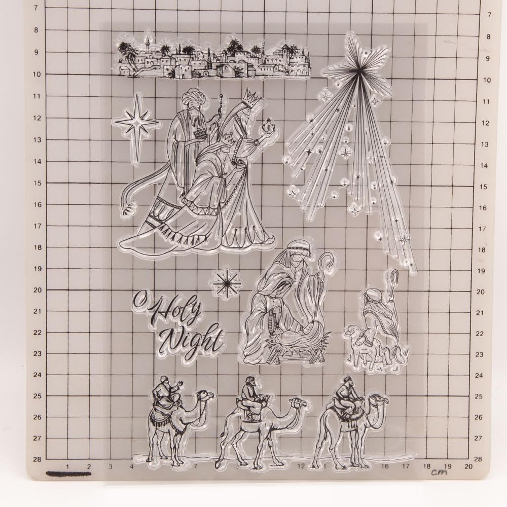 Feliz Navidad Santa Noche Estrella Clear Sellos para la decoración de tarjetas y DIY Scrapbooking 3090909