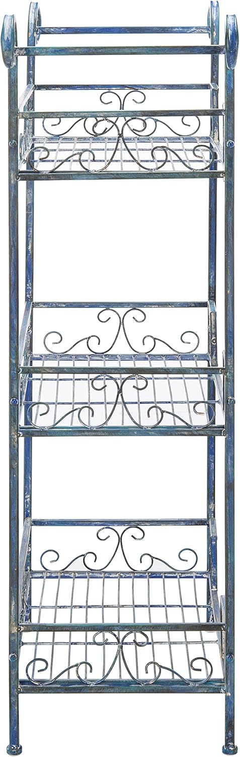 Safavieh PAT5006C-Outdoor Collection Noreen – Estantería victoriana de 3 niveles, color azul musgo