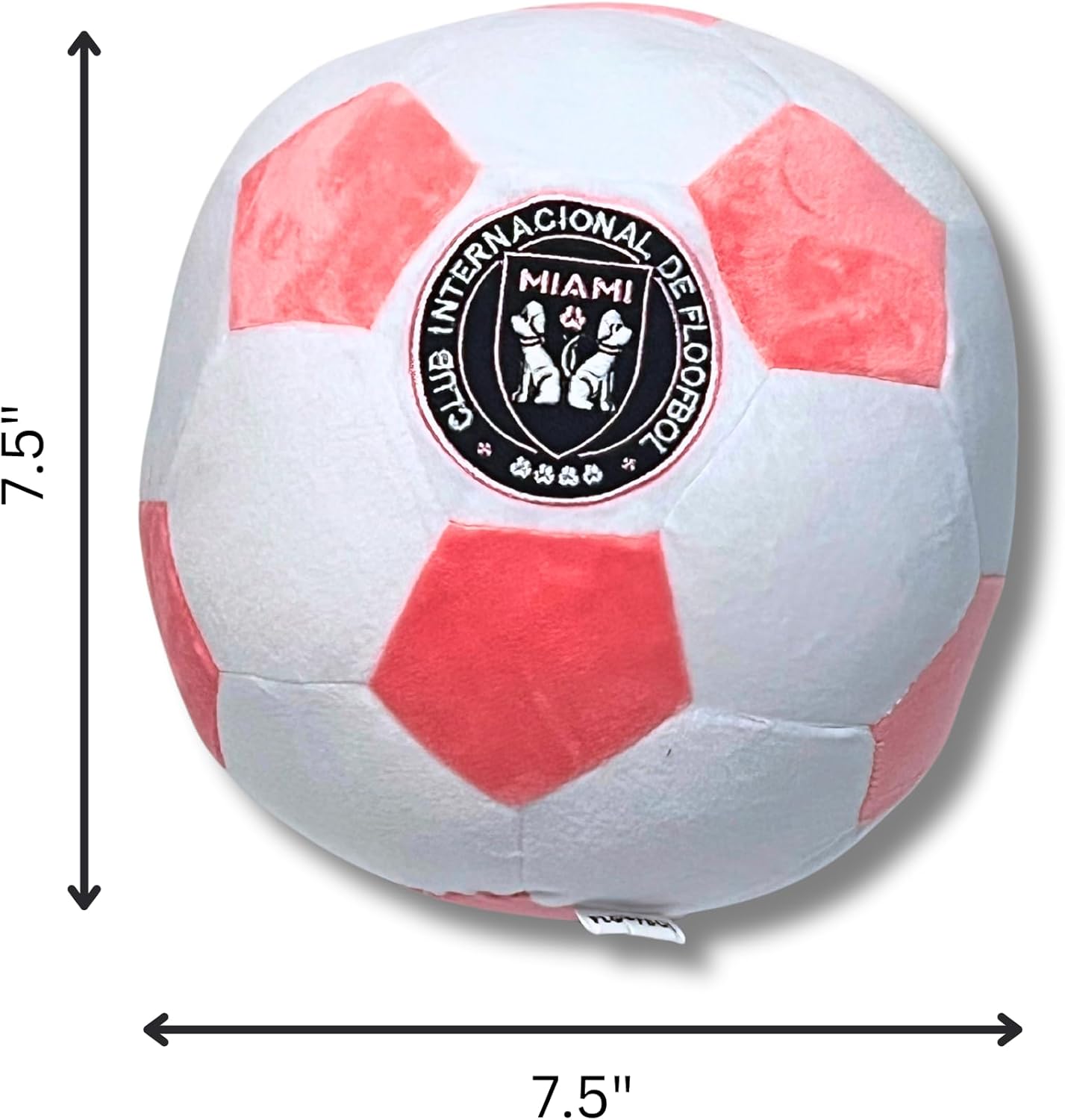 Floofbol Miami – Pelota de fútbol de felpa para perros, juguete de felpa para razas pequeñas, medianas y grandes, juguete de felpa chirriante para