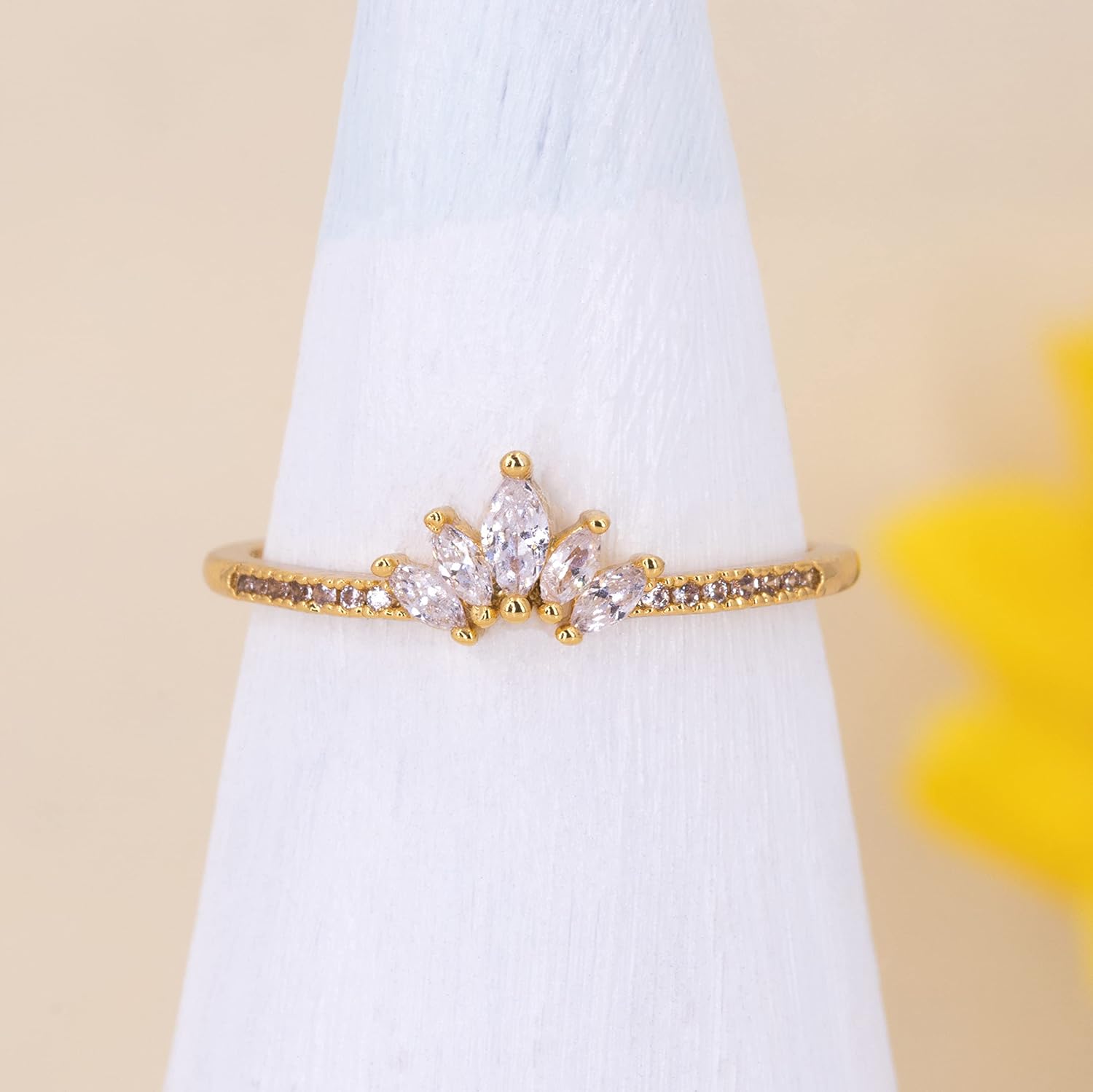 Rapunzel Crown Ring For Women Dainty Diamond Stacking Rings Royal Crystal Promise Ring Engagement Birthday Rings Anniversary Gifts Cubic Zirconia