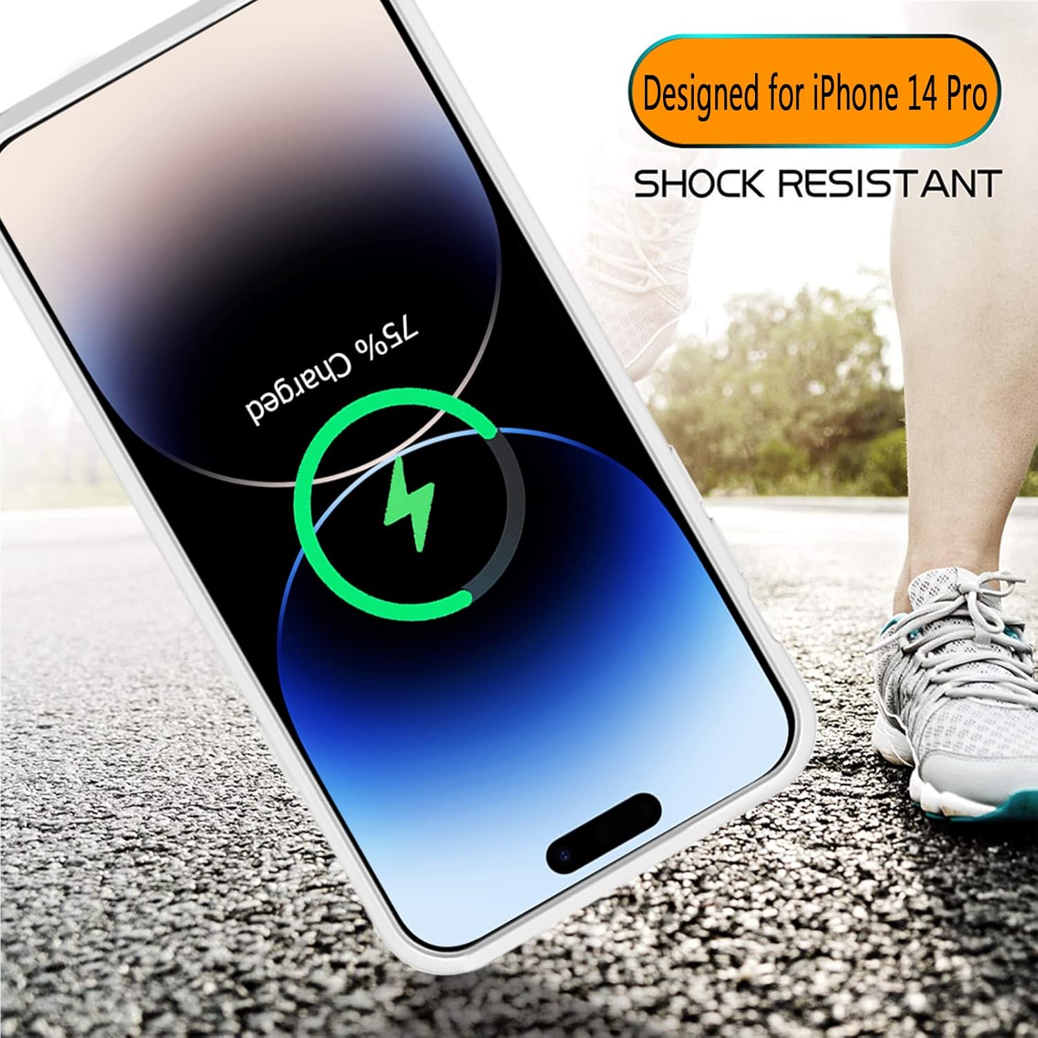 Funda de batería para iPhone 14 Pro, Full Encircle 7000mAh, recargable, inteligente, portátil, cargador portátil, paquete de batería extendida,