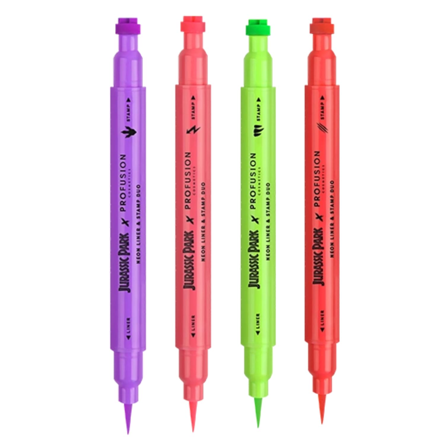 Profusion Cosmetics JURASSIC PARK 5 Colorways Neon Liquid Liner y Face Stamp Duo  Da rienda suelta a un aspecto vibrante con creatividad altamente