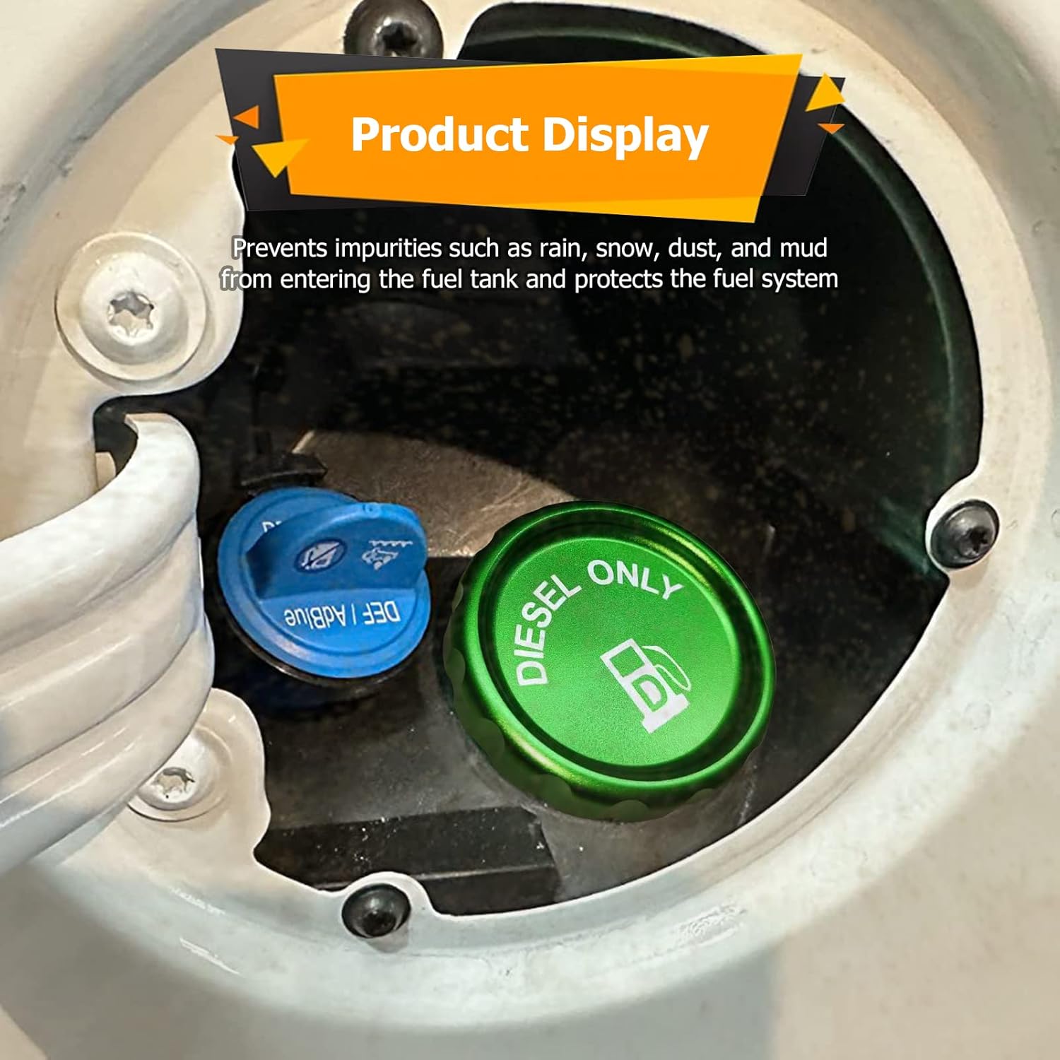 WeiSen Tapa de combustible diésel de aluminio compatible con Dodge Ram 1500 2500 3500 2019-2023 verde magnético