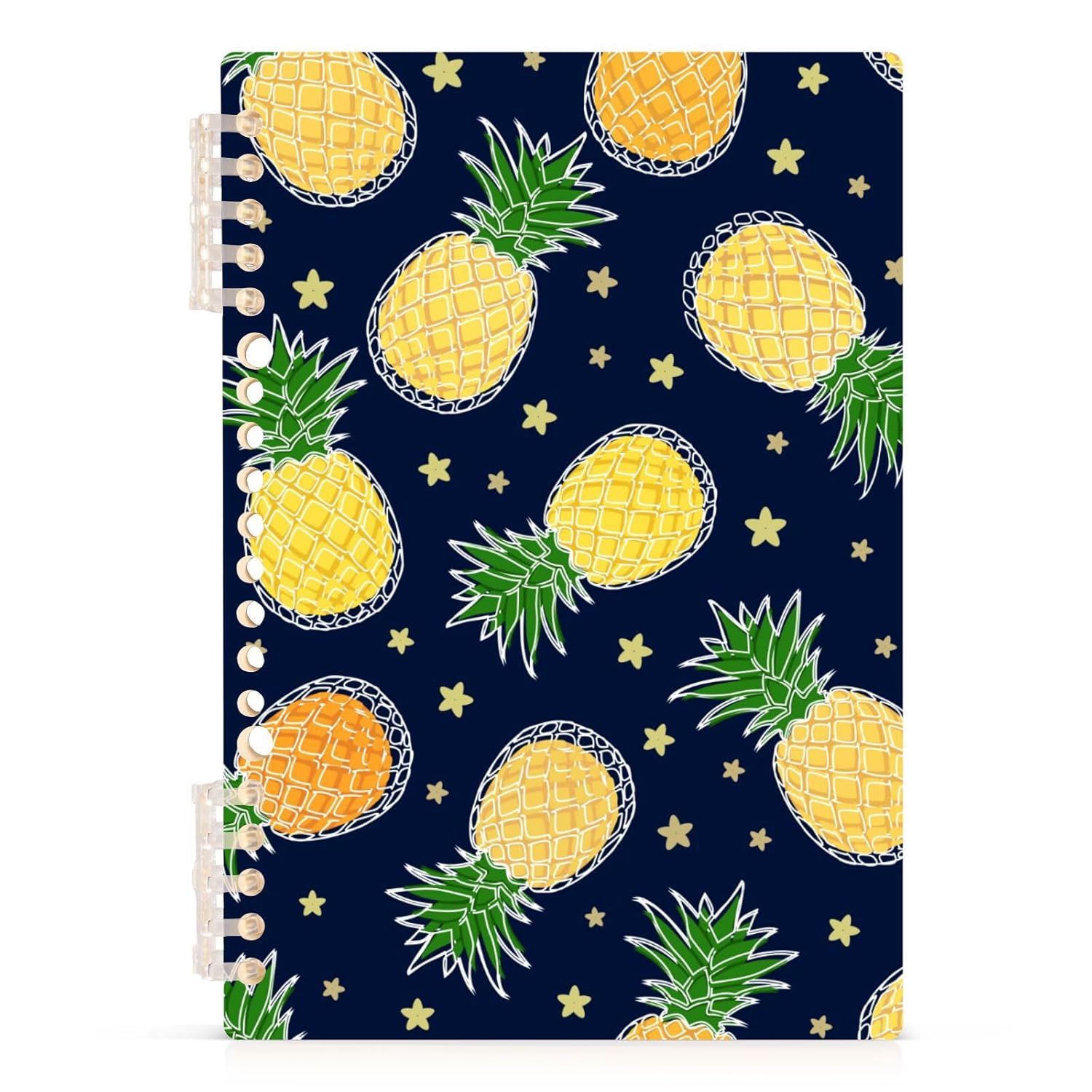 Glaphy Pineapple Orange and Yellow Notebook A5 Spiral Notebooks, 60 Sheets College Ruled Paper, Durable Hardcover Journal Notebook, 8.3 x 5.7 in