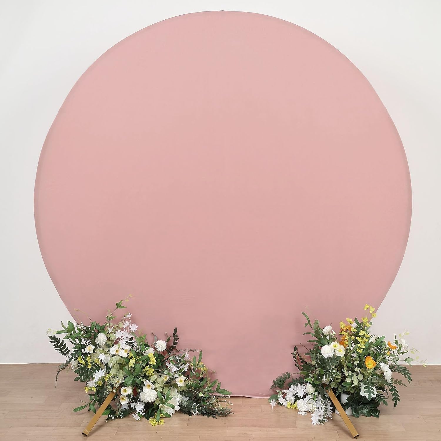 Efavormart – Cubierta de fondo redonda de elastano para arco de boda, 7.5 pies, color rosa polvoriento, mate, ajuste personalizado, cubierta de arco