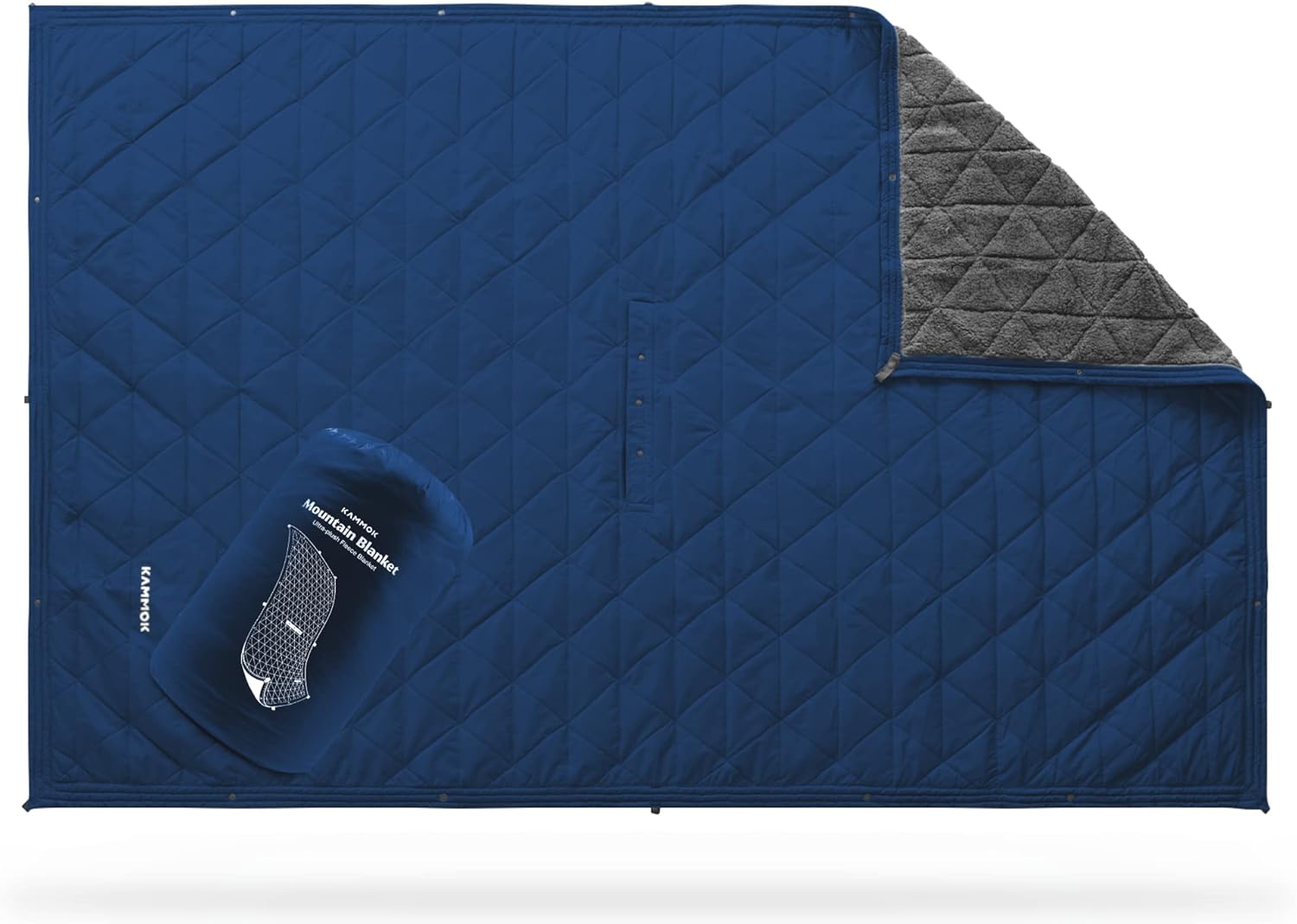 KAMMOK Manta de montaña  Forro polar ultra afelpado, resistente al agua, portátil, duradera, para interiores y exteriores (84 x 50 pulgadas), color