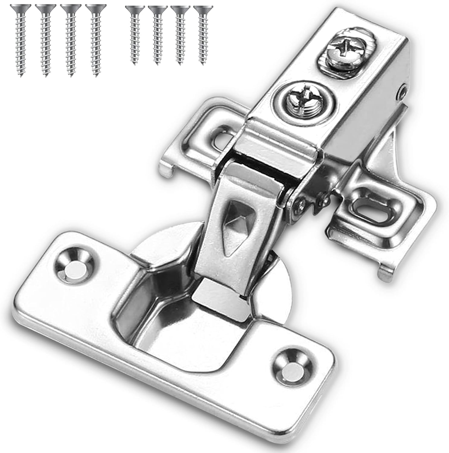 Vervida Paquete de 2 bisagras de gabinete, bisagras de cierre suave para bisagras de puerta de gabinete de cocina superpuestas de 12 pulgada, ángulo