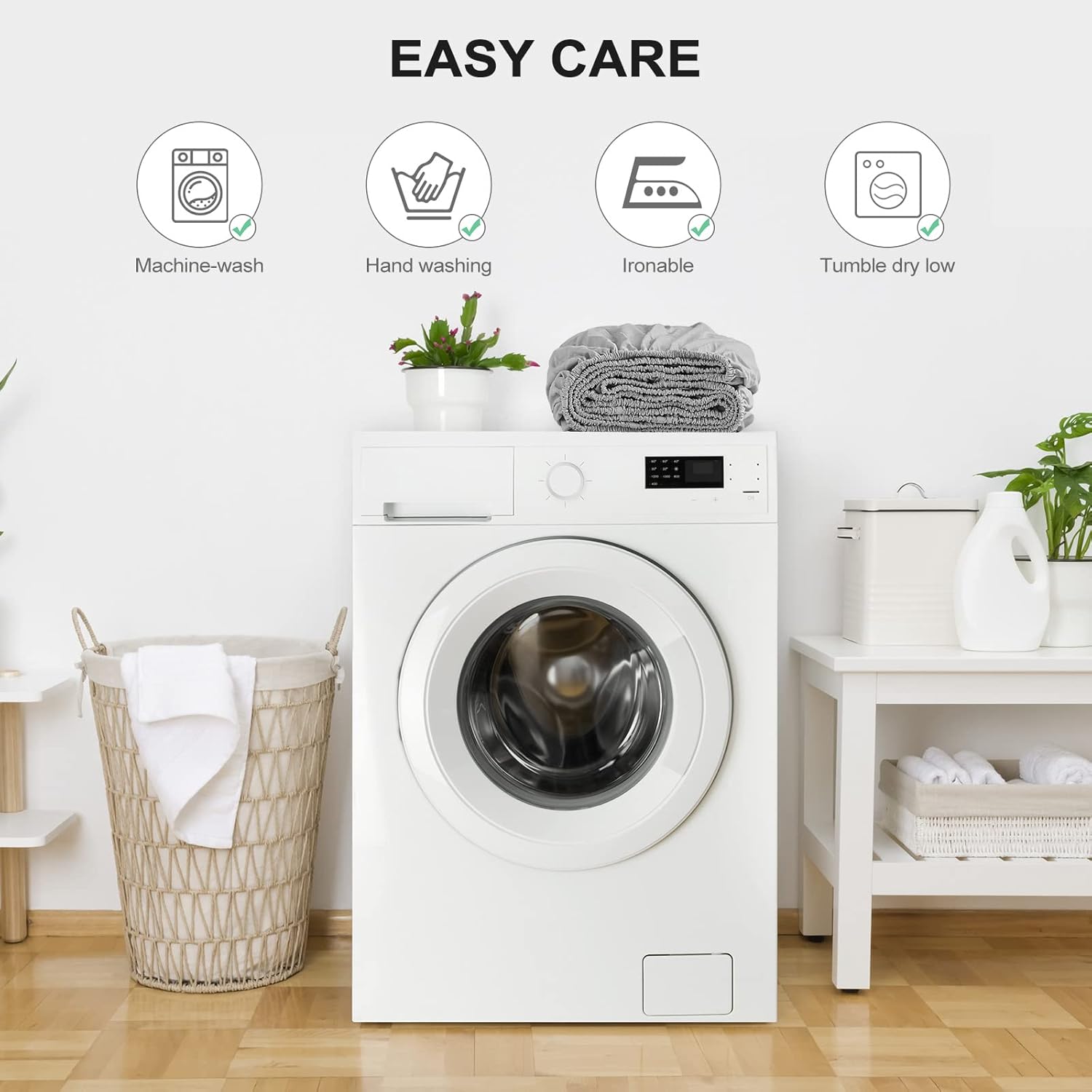 FreshCulture Sábana bajera ajustable tamaño matrimonial, solo 2 unidades, sábana bajera de calidad de hotel, ultra suave y transpirable, microfibra