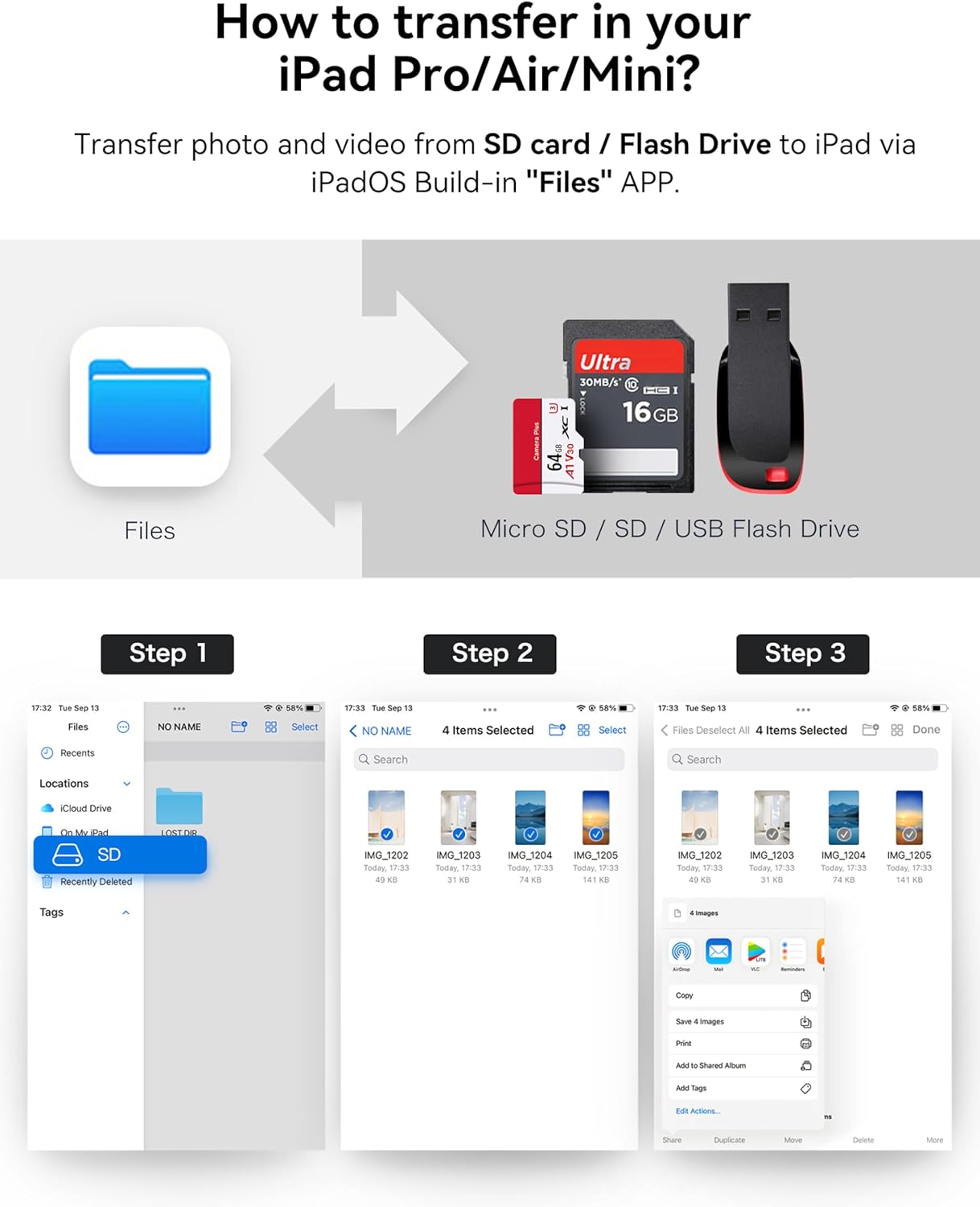 Lector de tarjetas USB C a SD, adaptador de tarjeta SD con puertos USB 3 SD MicroSD, lector de tarjetas de memoria BnmxTek USBC para iPhone 15 Pro