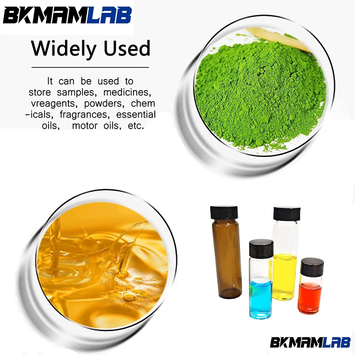 BKMAMLAB Frascos de vidrio pequeños transparentes de 0.7 fl oz 30 piezas con tapones de rosca (30 piezas)