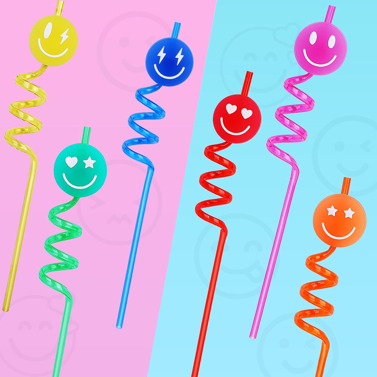 24 piezas de decoraciones de fiesta de gelatina sonriente con temática de emoji de gelatina sonriente, suministros para fiesta de cumpleaños,