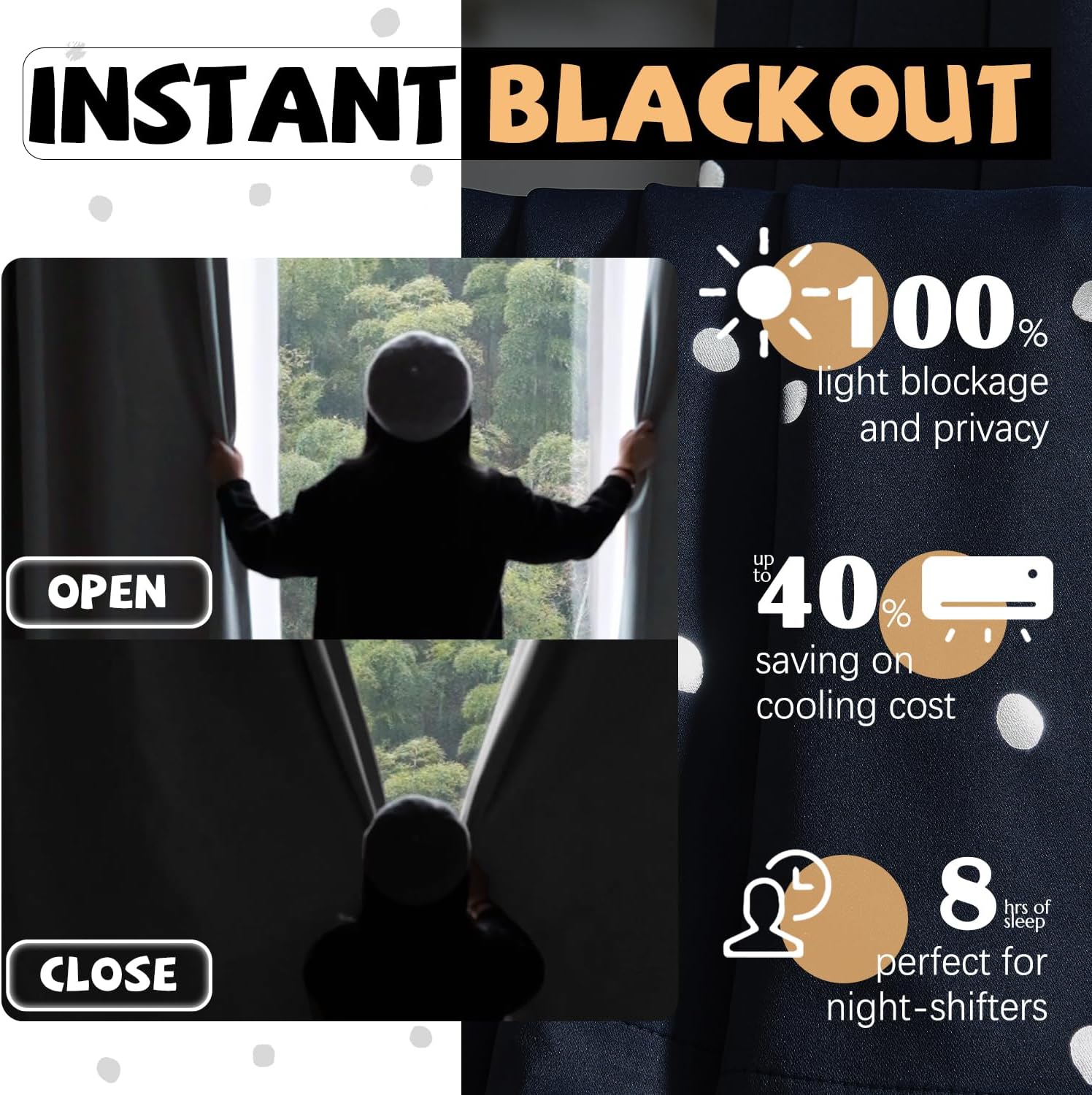 jinchan Cortinas opacas para dormitorio de niños, con aislamiento térmico para oscurecer la habitación, con ojales en la parte superior, cortinas de