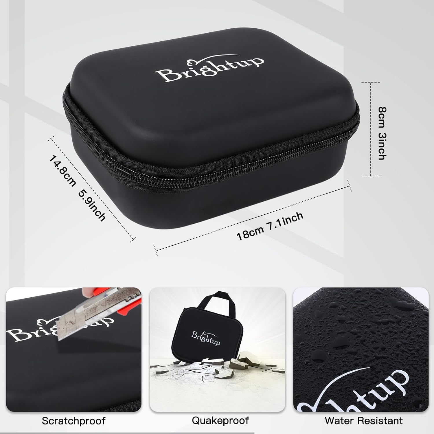 Brightup Recortadora de barba con estuche de almacenamiento, kit de recortar barba con cortapelos, maquinilla de afeitar eléctrica, bigote