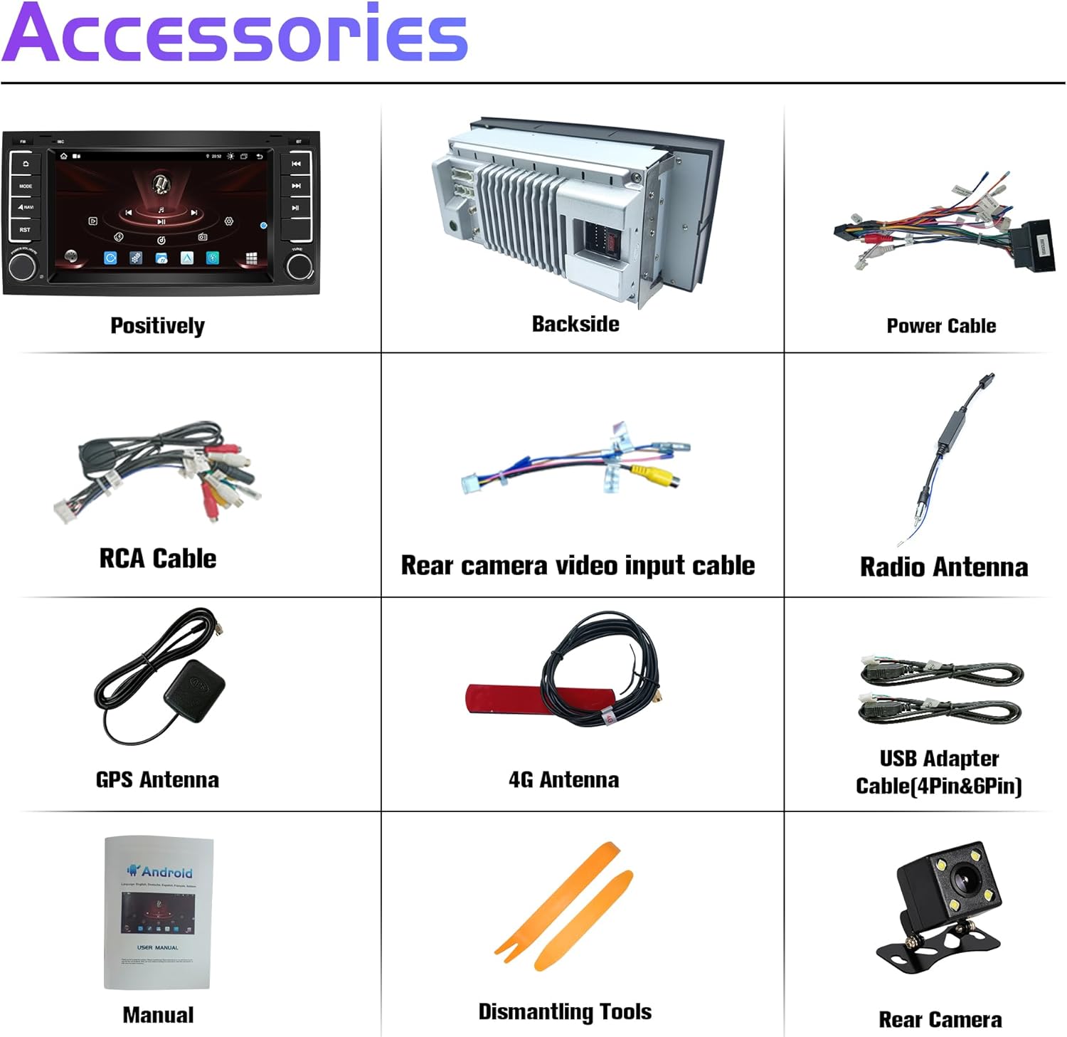 Radio para Touareg 64G Estéreo de coche doble DIN con Bluetooth AM FM Apple Carplay para VW Touareg 2004-2011, 7 “Pantalla táctil del mercado de