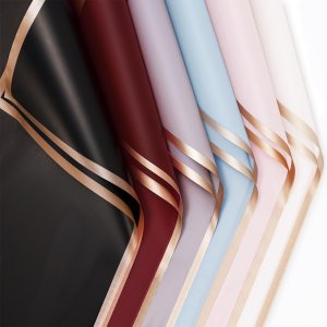 Whaline 60 hojas de papel de regalo floral de 6 colores con borde de oro rosa, papel de regalo de ramo de flores de doble cara para boda, Whaline 60 hojas de papel de regalo floral de 6 colores con borde de oro rosa, papel de regalo de ramo de flores de doble cara para boda,